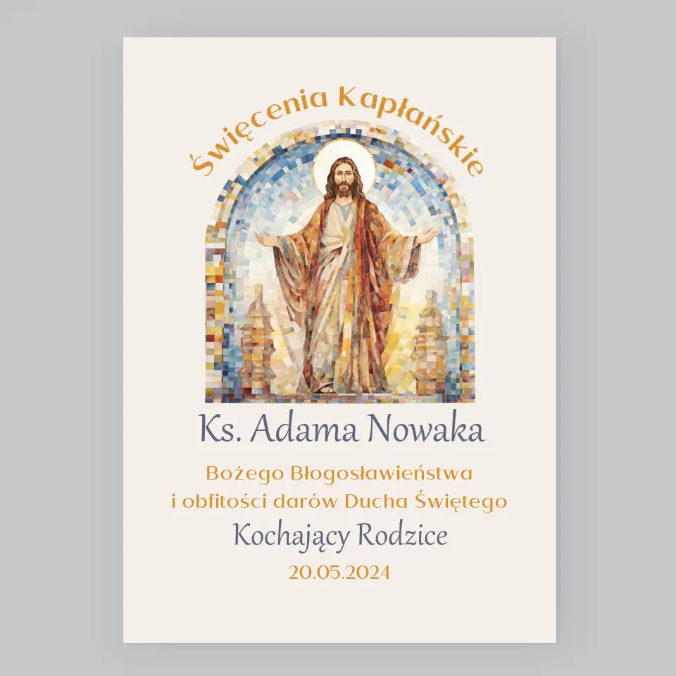 Imię i Podpis: Święcenia Kapłańskie - Wydruk Obramowany