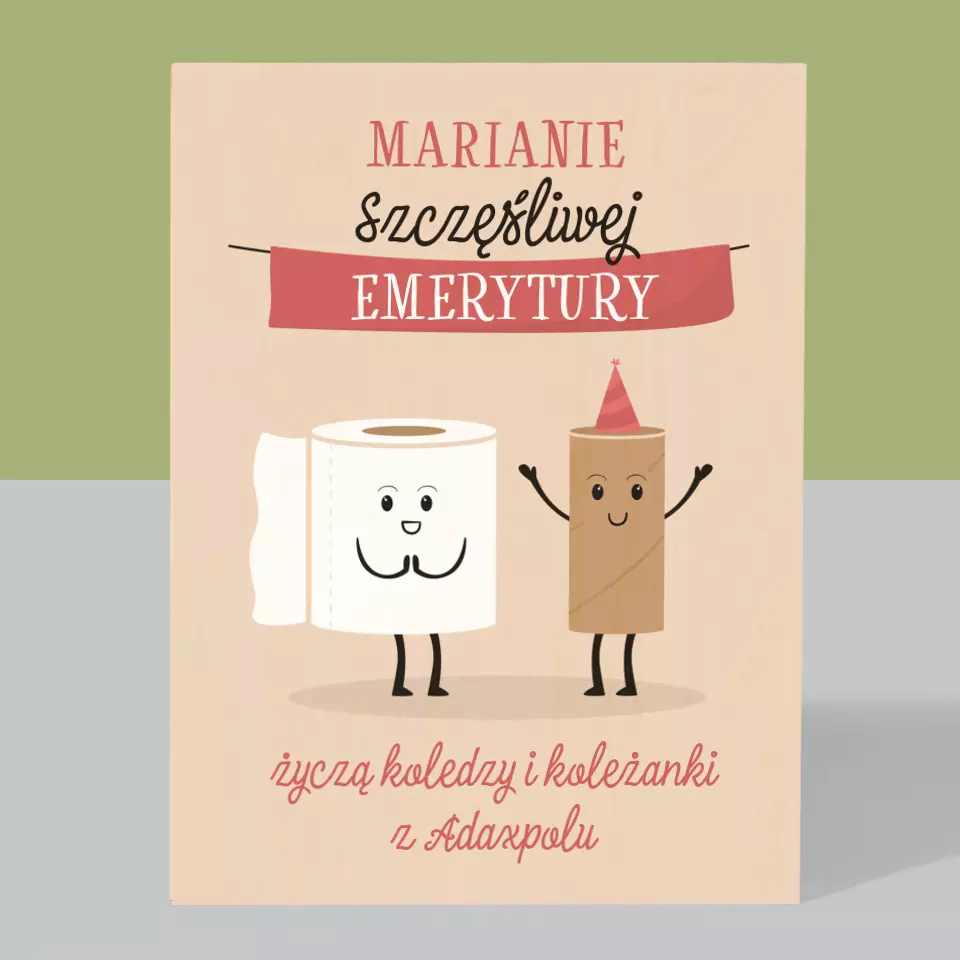 Imię i Podpis: Szczęśliwej Emerytury - Wydruk Na Drewnie - Image 3