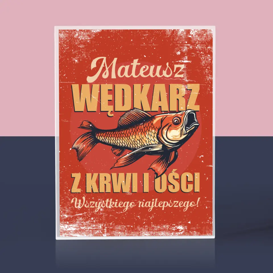 Imię i Podpis: Wędkarz z Krwi i Ości - Blok Akrylowy z Nadrukiem - Image 3