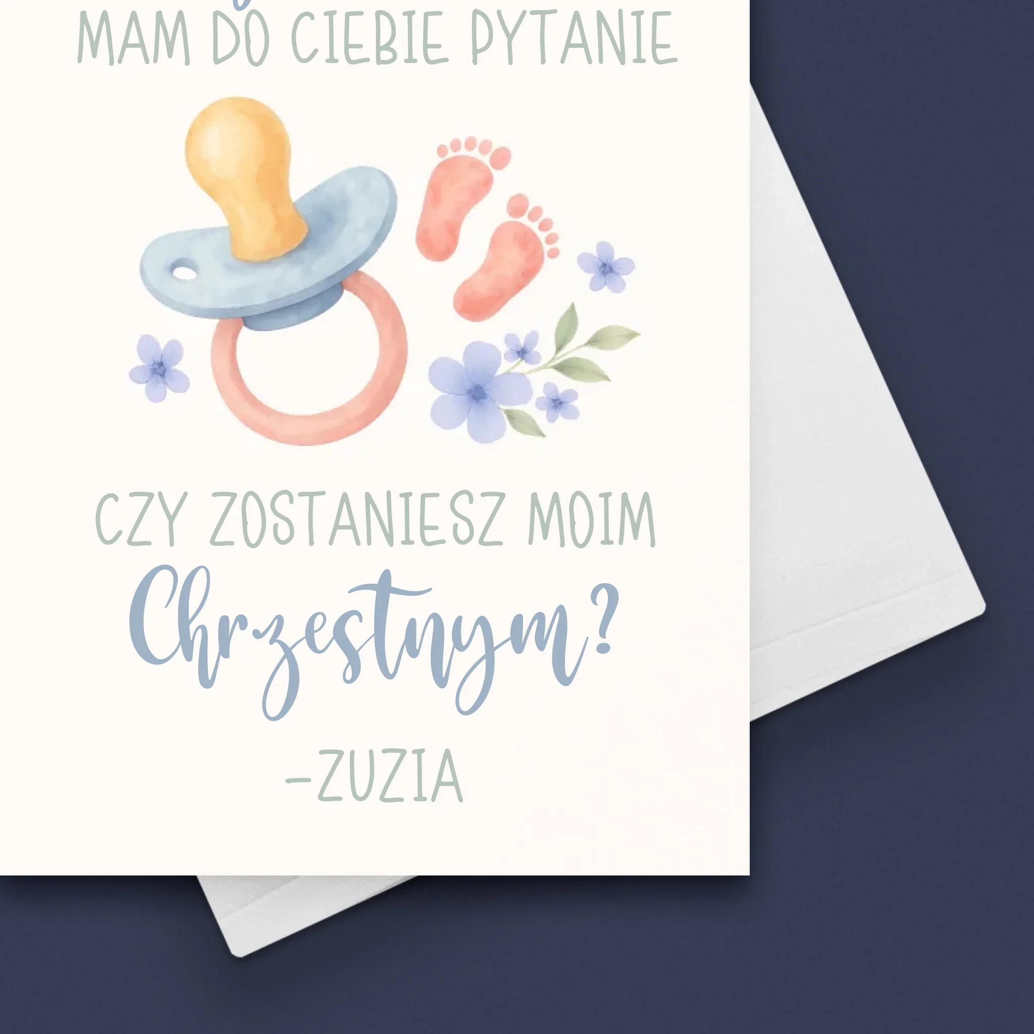 Imię i Podpis: Wujku czy zostaniesz moim chrzestnym - Kartka z Życzeniami - Image 4