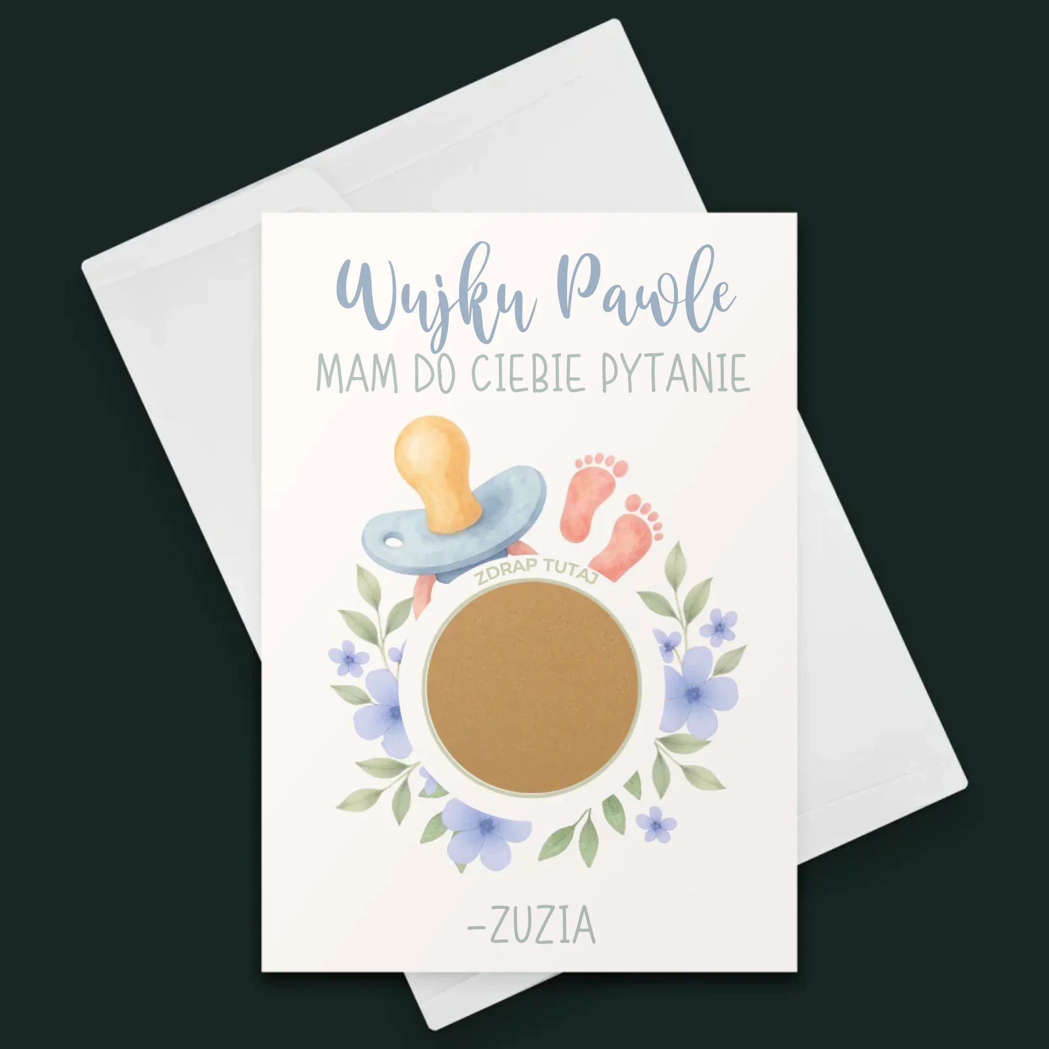 Imię i Podpis: Wujku czy zostaniesz moim chrzestnym - Kartka z Życzeniami - Image 7