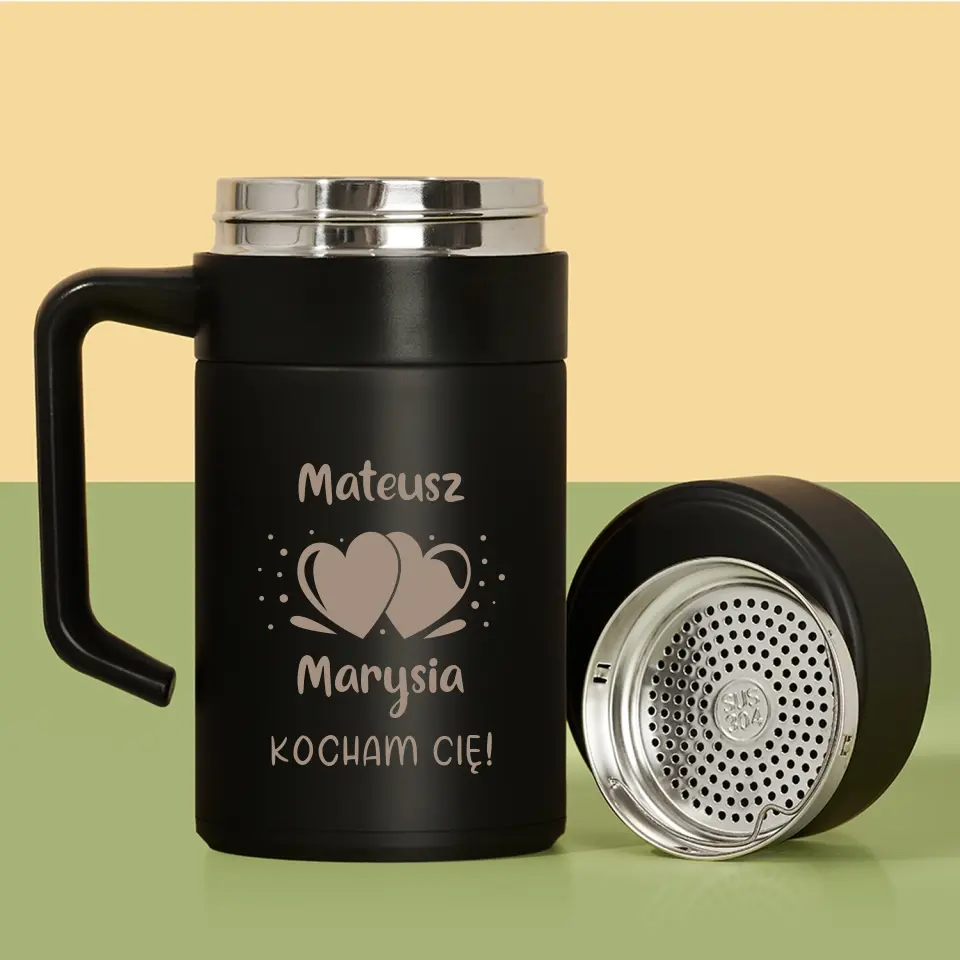 Monogram: Imiona Serca - Kubek Termiczny z Grawerem - Image 3
