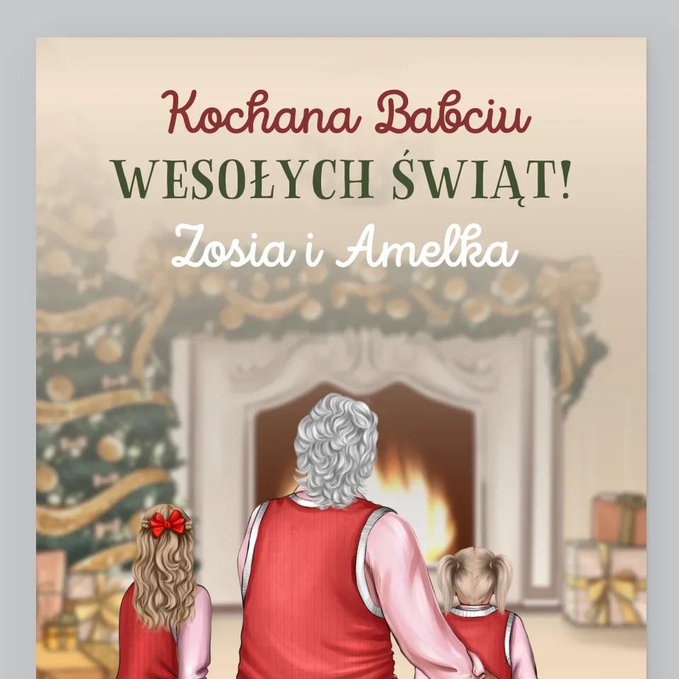 Kreator Postaci: Babciu Wesołych Świąt - Wydruk Obramowany - Image 2