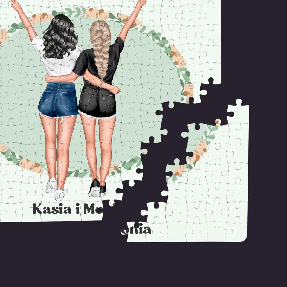 Kreator Postaci: Best Friends - Personalizowane Puzzle - Image 2