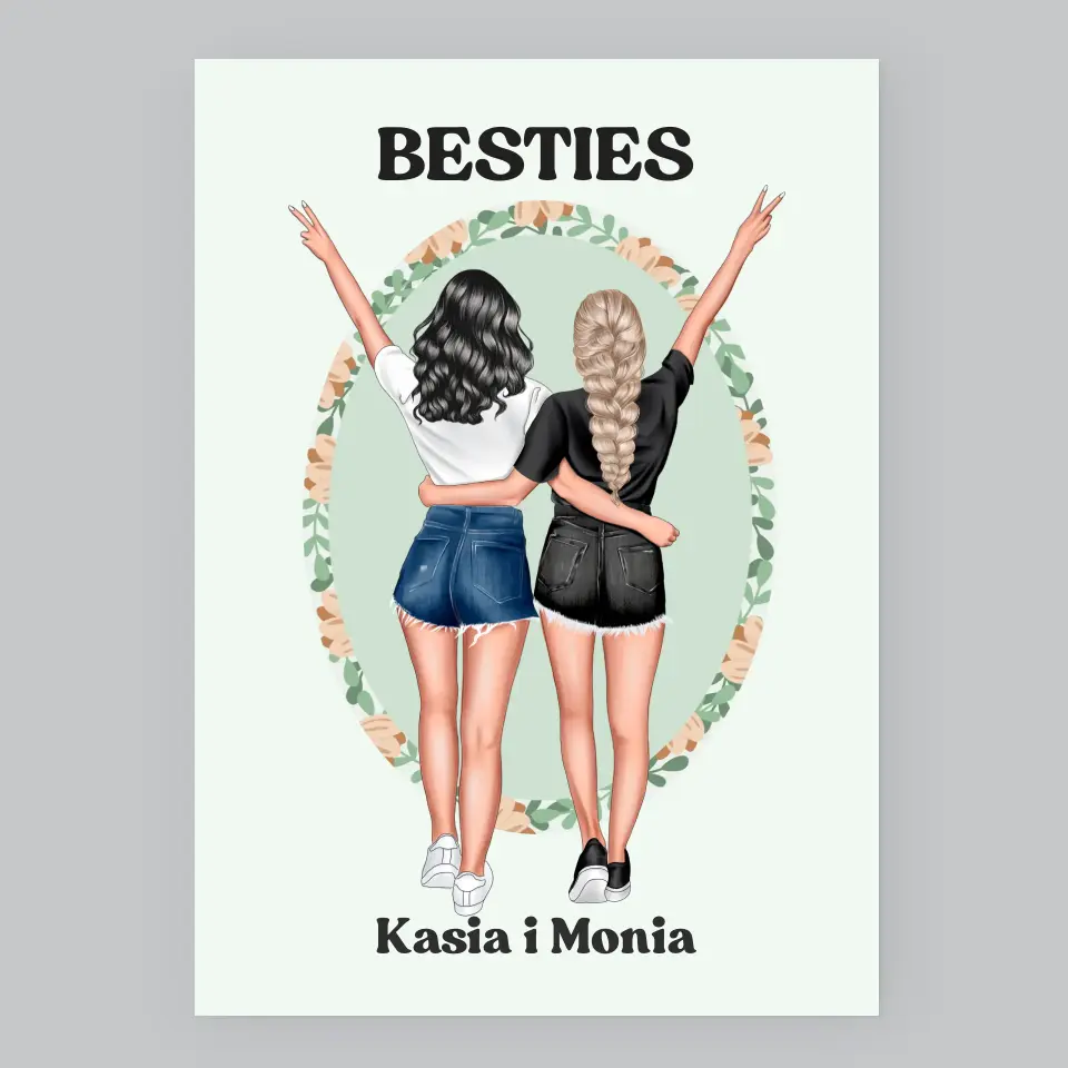 Kreator Postaci: Best Friends - Wydruk Obramowany
