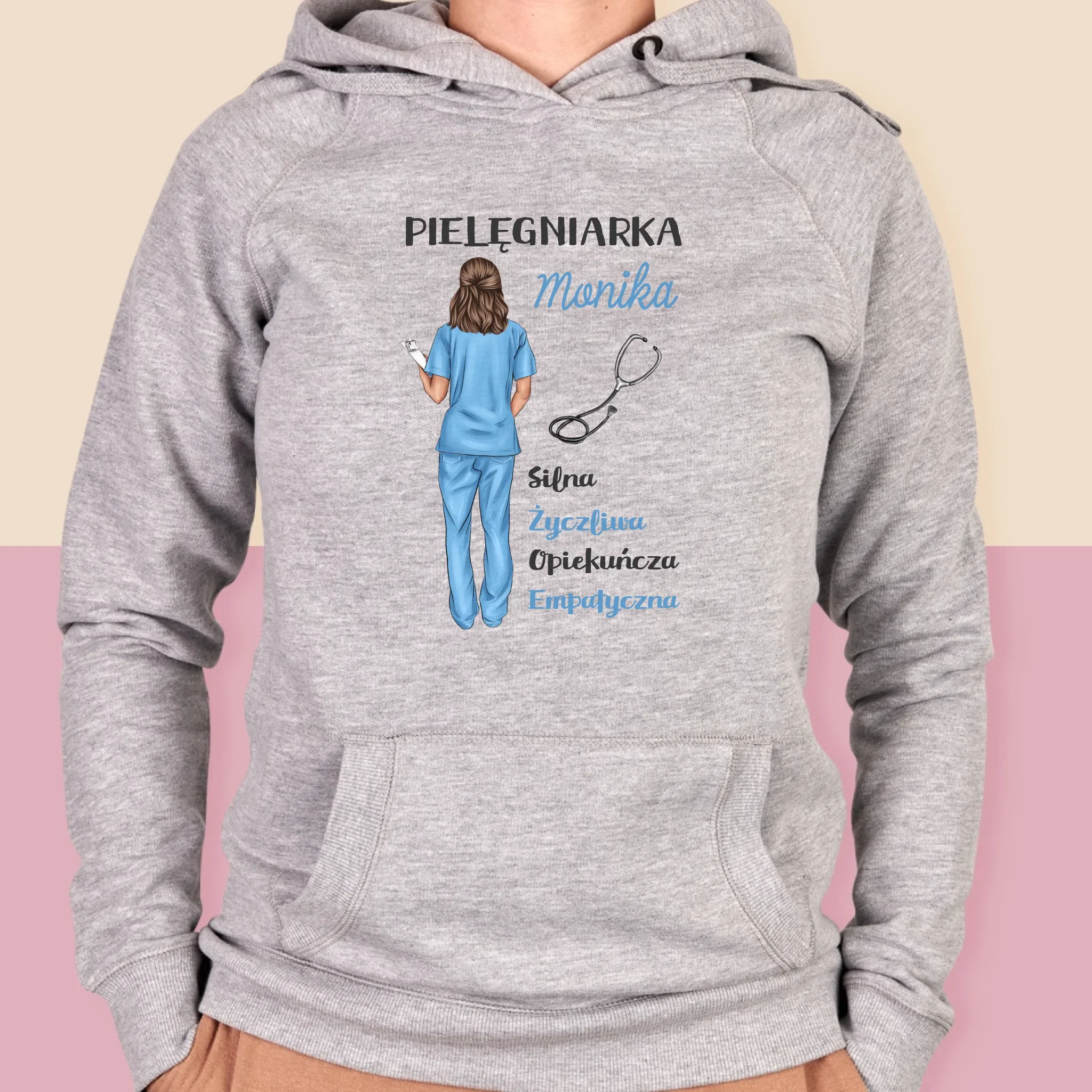 Kreator Postaci: Cechy Pielęgniarki - Bluza Damska z Kapturem - Image 4