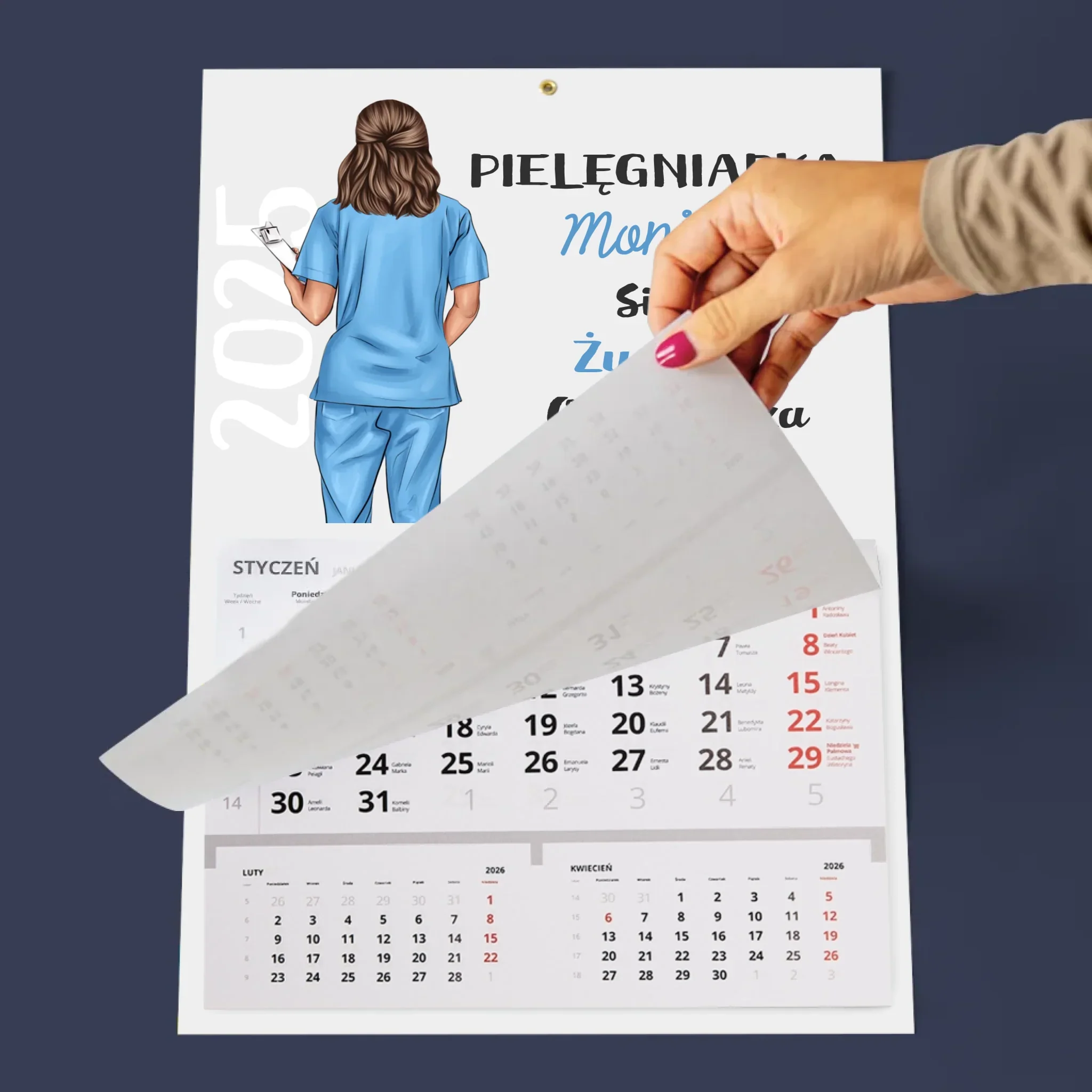 Kreator Postaci: Cechy Pielęgniarki - Personalizowany Kalendarz Jednodzielny - Image 3