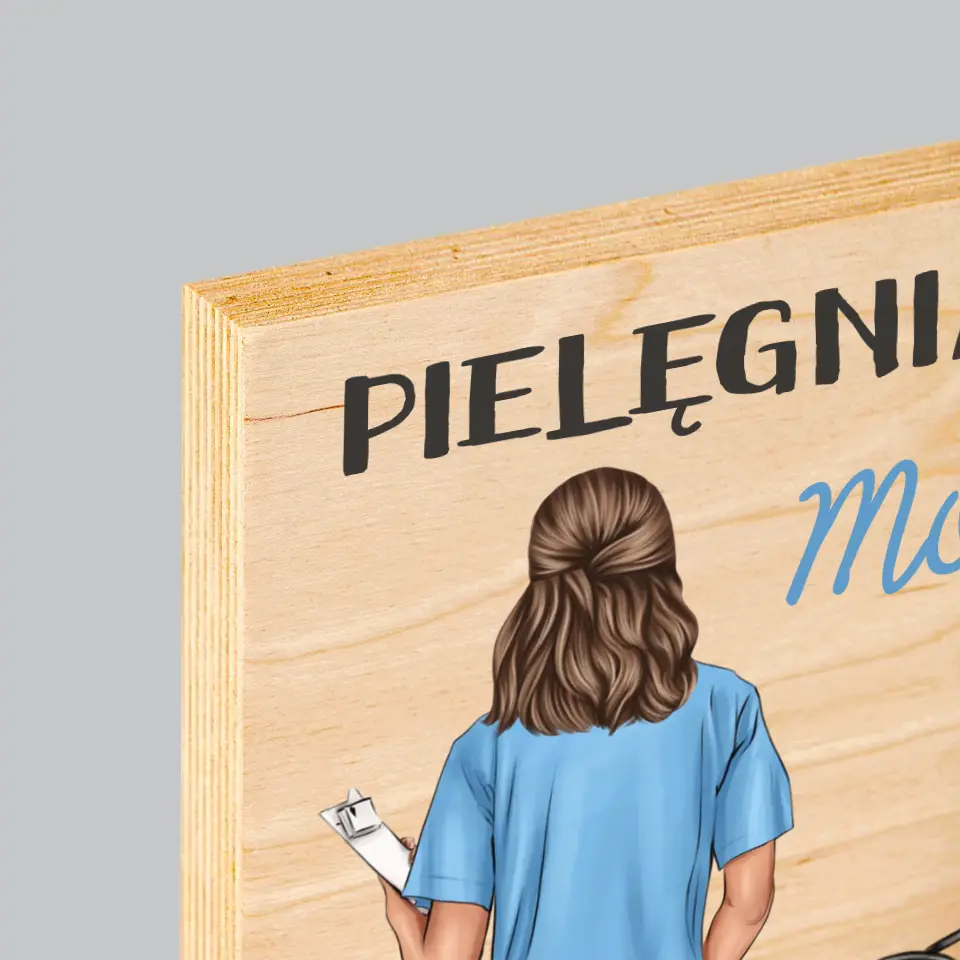 Kreator Postaci: Cechy Pielęgniarki - Wydruk Na Drewnie - Image 4