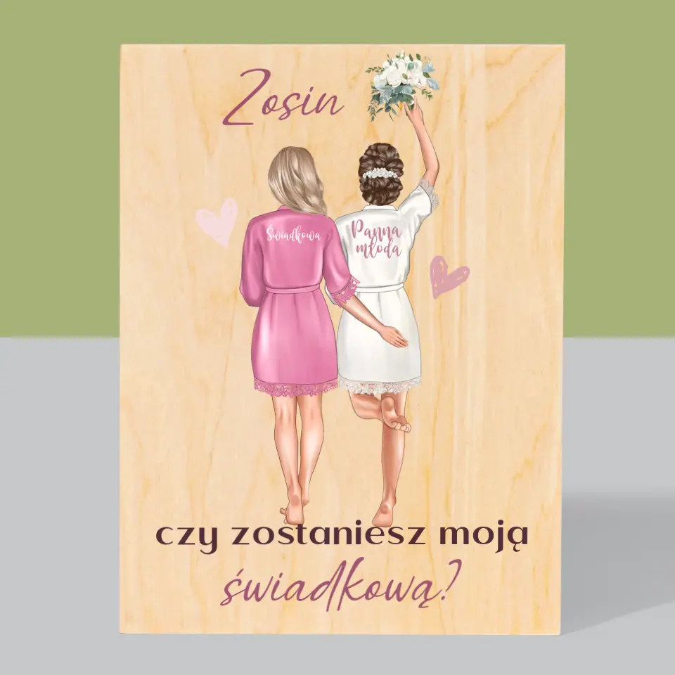 Kreator Postaci: Czy Zostaniesz Moją Świadkową - Wydruk Na Drewnie - Image 3