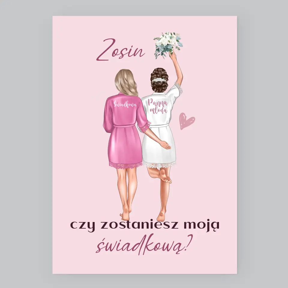 Kreator Postaci: Czy Zostaniesz Moją Świadkową - Wydruk Obramowany