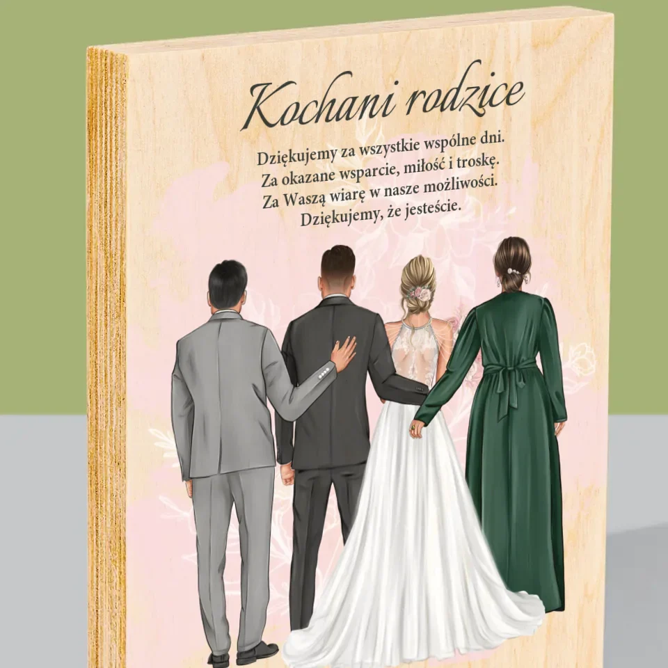 Kreator Postaci: Kochani Rodzice Dziękujemy - Wydruk Na Drewnie - Image 2
