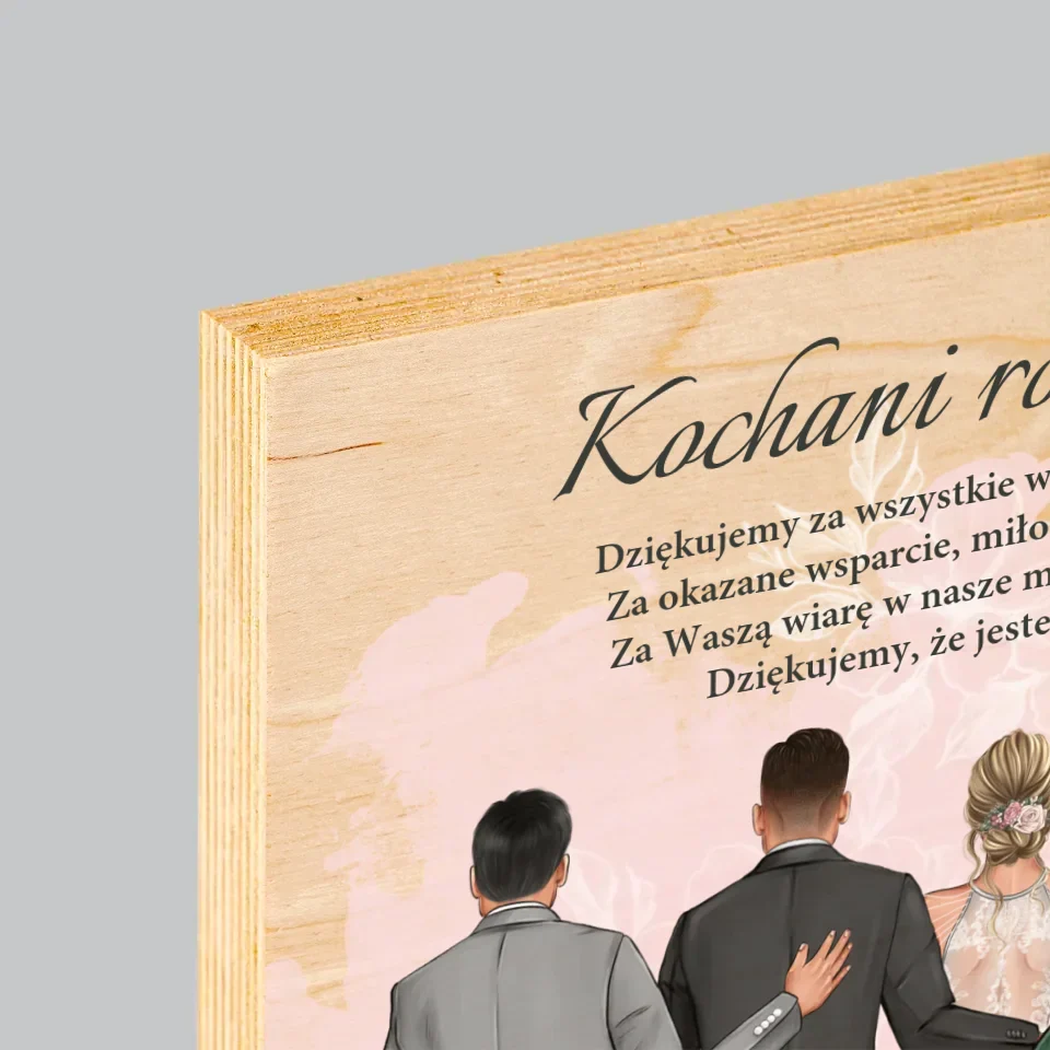 Kreator Postaci: Kochani Rodzice Dziękujemy - Wydruk Na Drewnie - Image 4