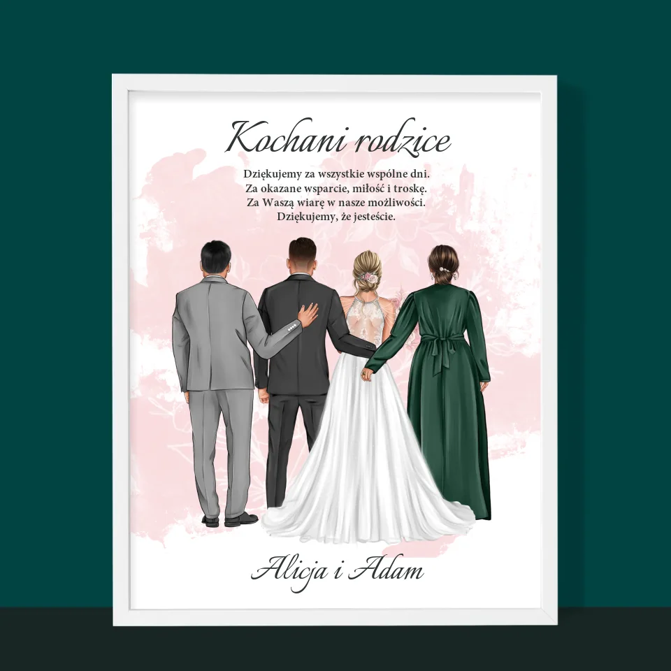 Kreator Postaci: Kochani Rodzice Dziękujemy - Wydruk Obramowany - Image 6