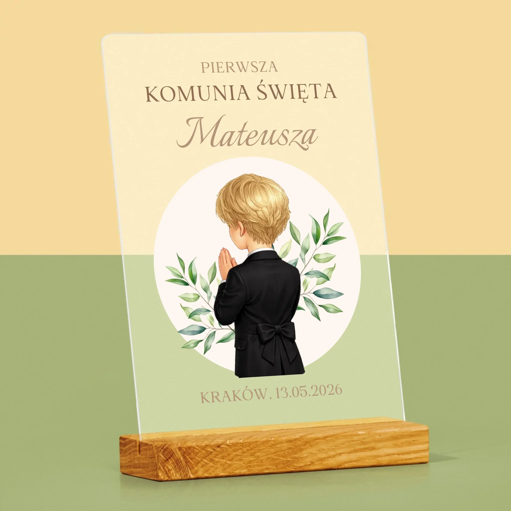 Kreator Postaci: Komunia Chłopiec - Wydruk Na Szkle Akrylowym