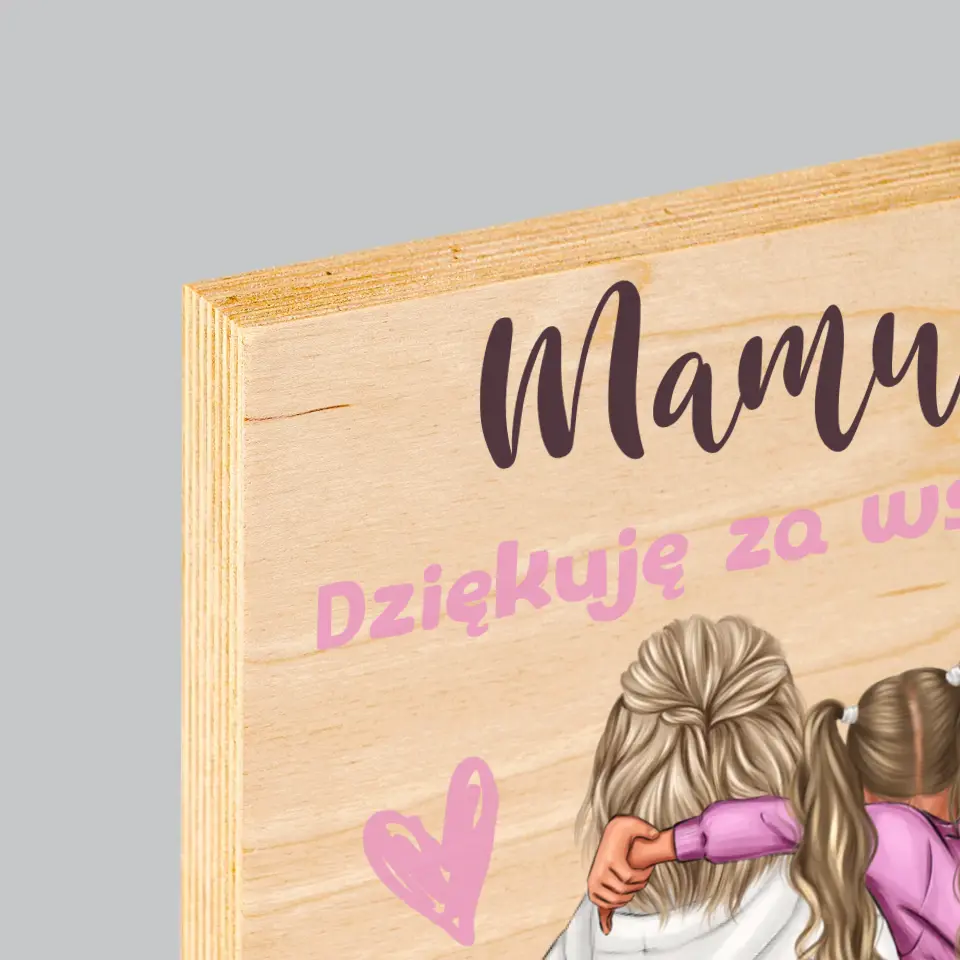Kreator Postaci: Mama z Dzieckiem - Wydruk Na Drewnie - Image 4