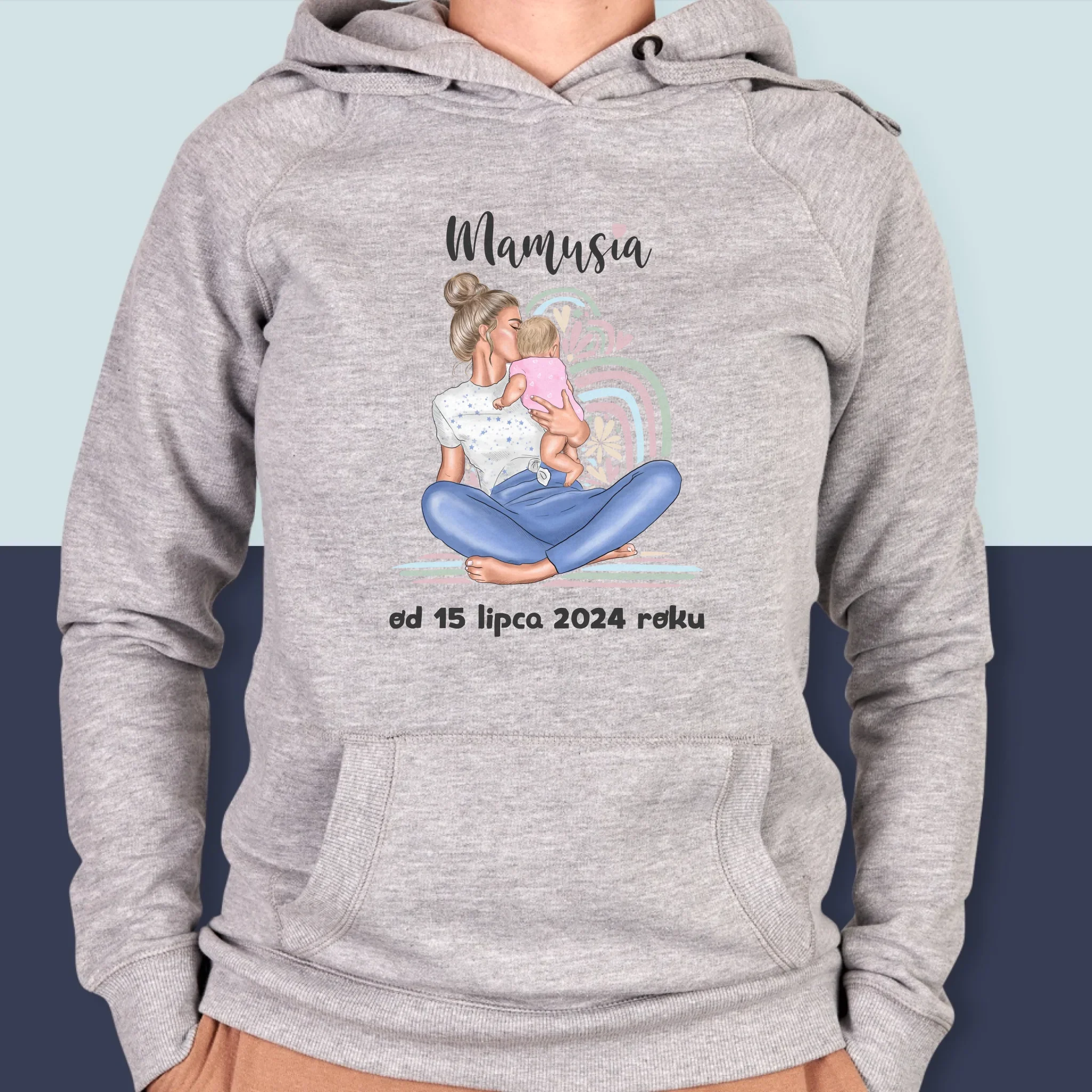 Kreator Postaci: Młoda Mama - Bluza Damska z Kapturem - Image 4