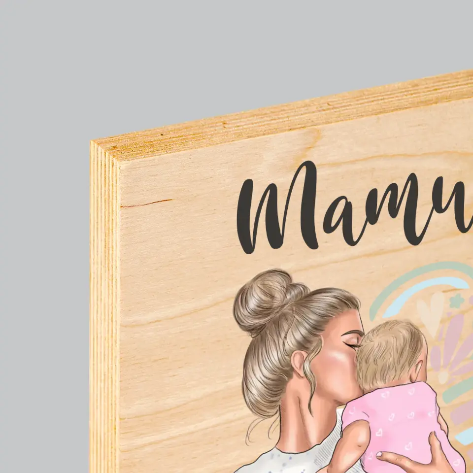 Kreator Postaci: Młoda Mama - Wydruk Na Drewnie - Image 4
