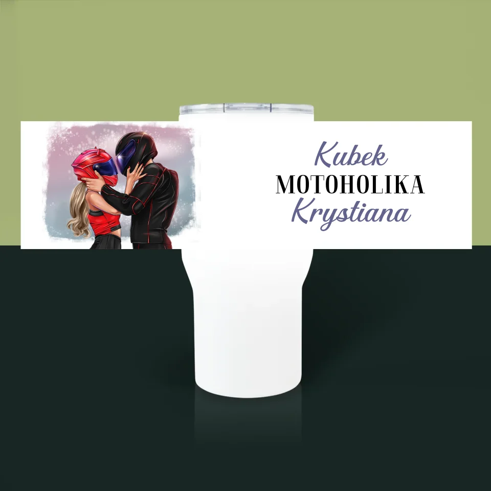 Kreator Postaci: Motoholik - Kubek Termiczny Biały - Image 3