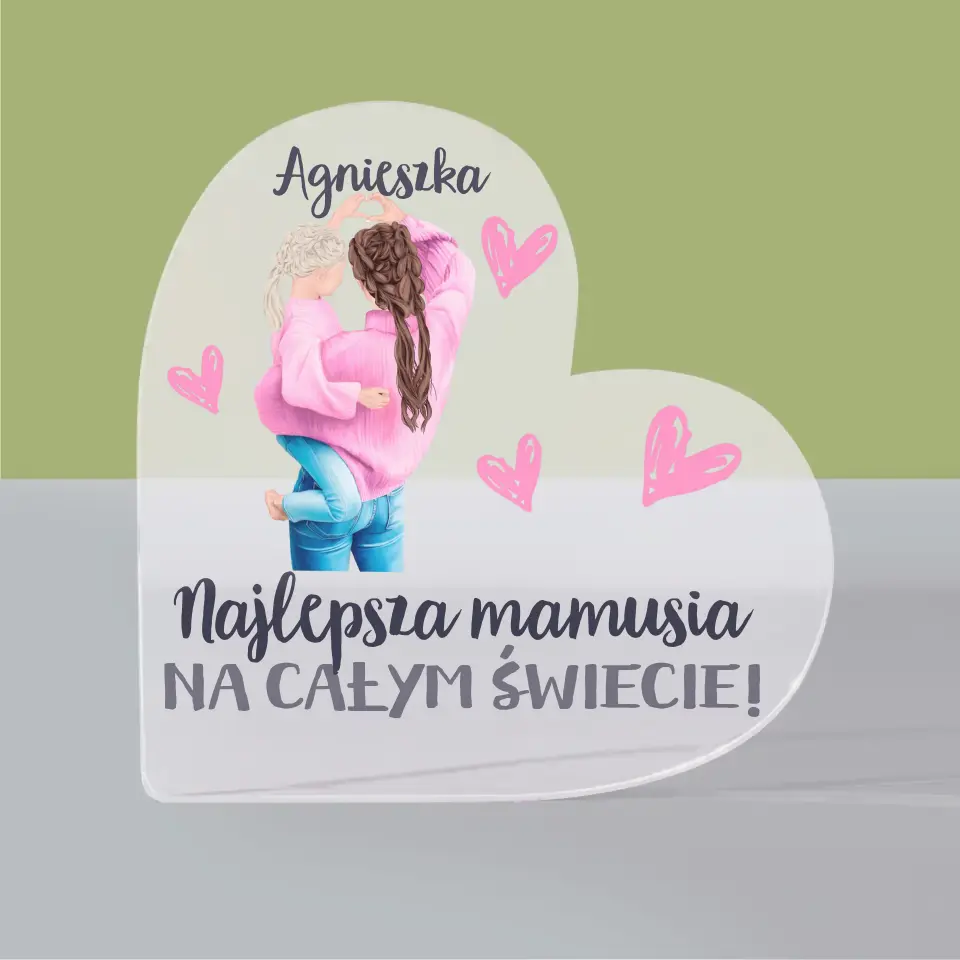 Kreator Postaci: Najlepsza Mamusia Na Świecie - Blok Akrylowy Serce - Image 3