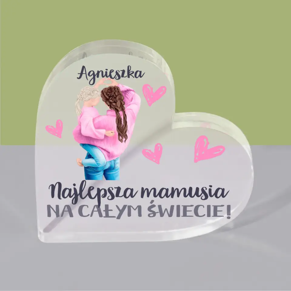 Kreator Postaci: Najlepsza Mamusia Na Świecie - Blok Akrylowy Serce - Image 4