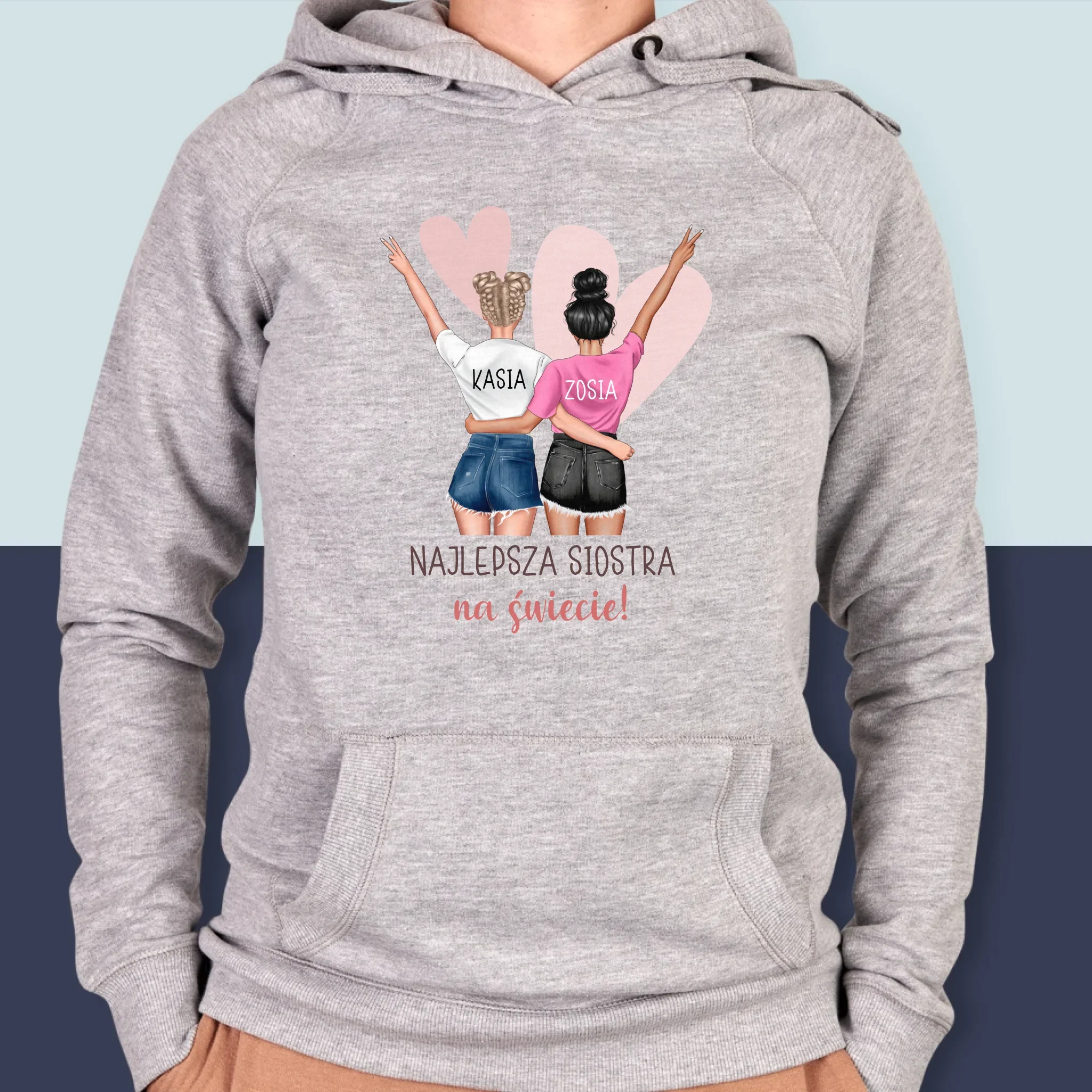 Kreator Postaci: Najlepsza Siostra Na Świecie - Bluza Damska z Kapturem - Image 4