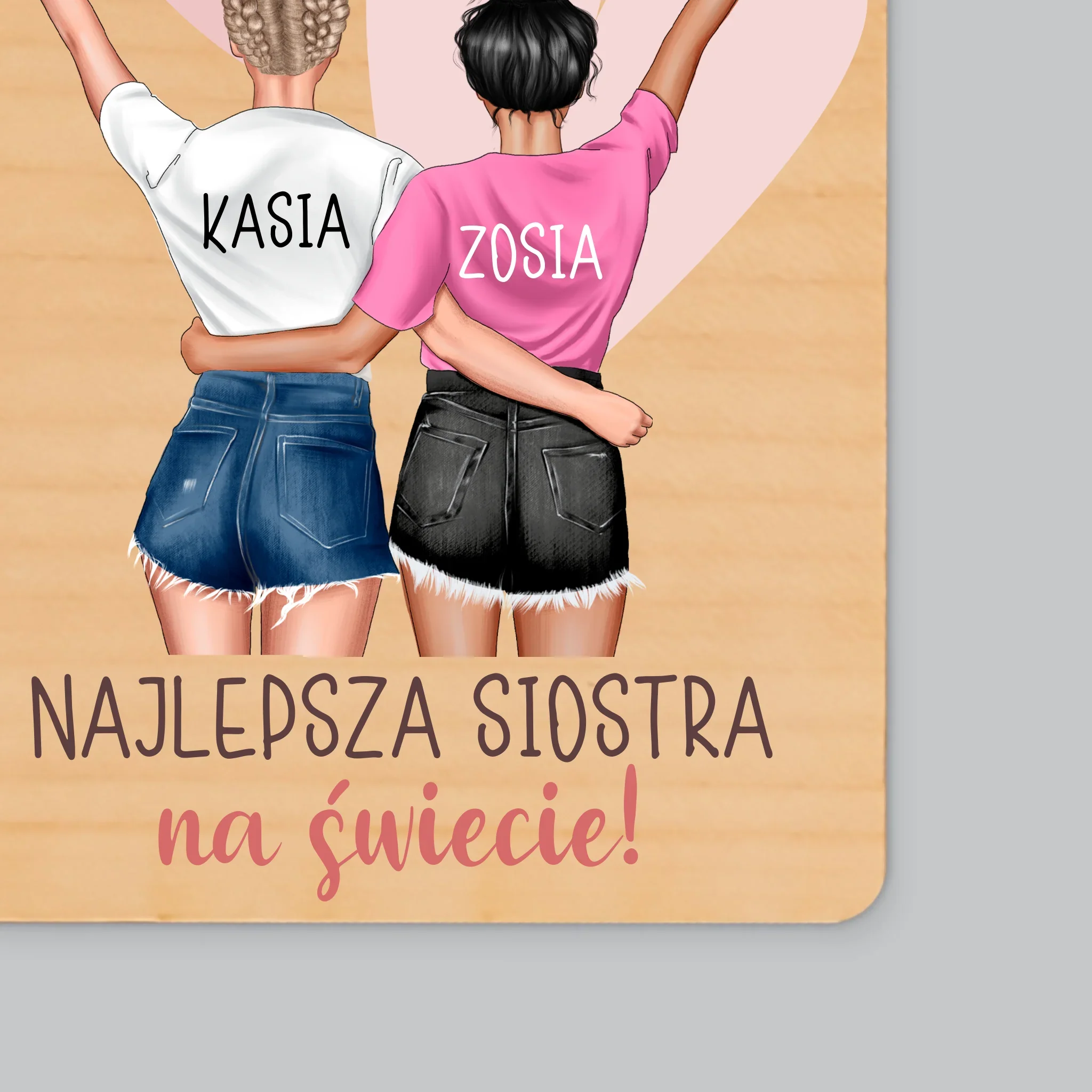 Kreator Postaci: Najlepsza Siostra Na Świecie - Magnes Drewniany - Image 2