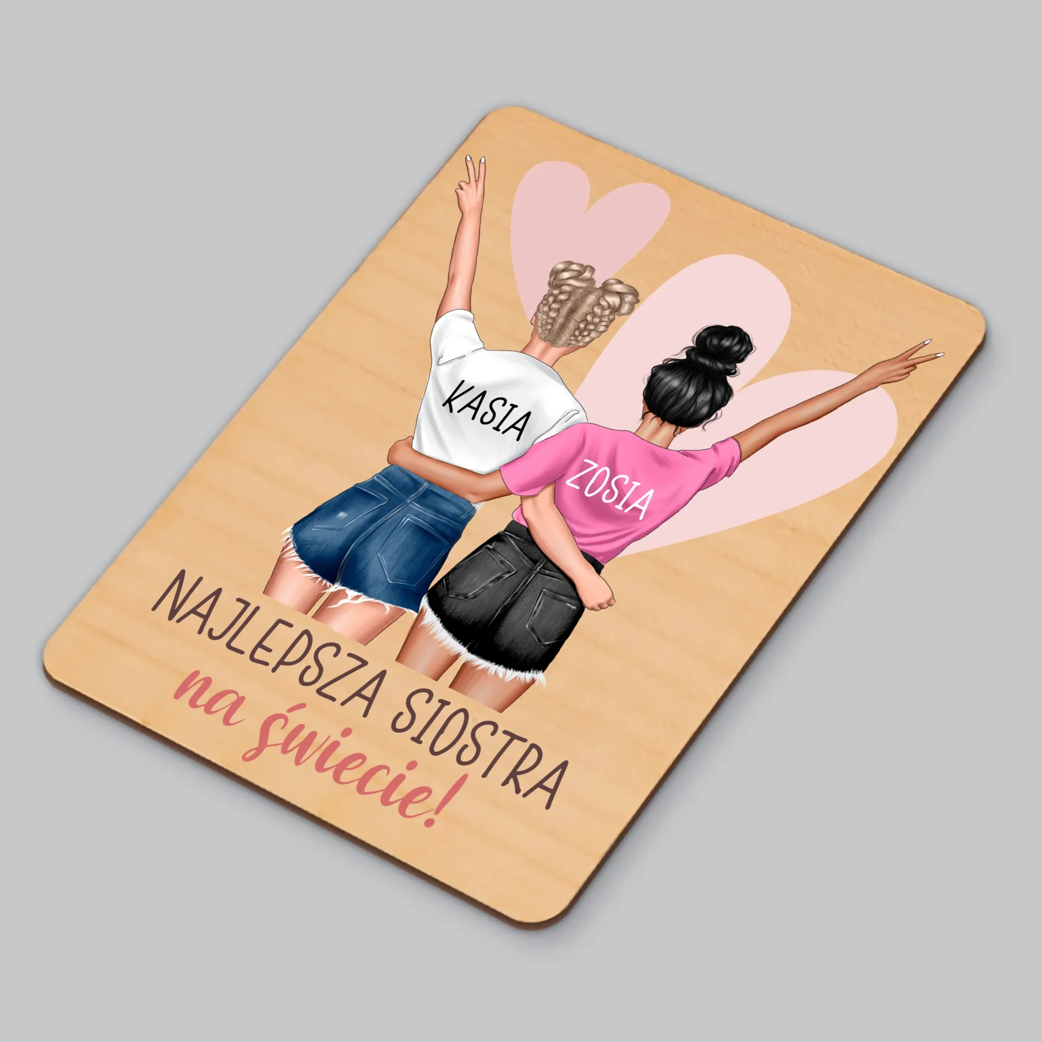 Kreator Postaci: Najlepsza Siostra Na Świecie - Magnes Drewniany - Image 3