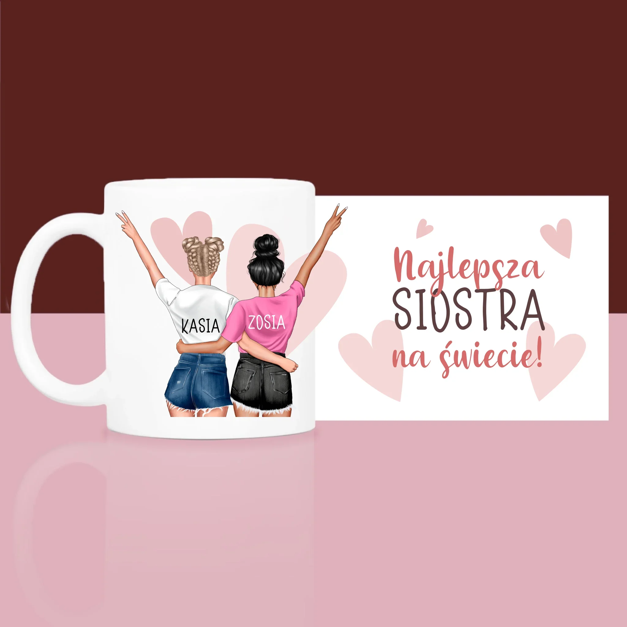 Kreator Postaci: Najlepsza Siostra Na Świecie - Zestaw prezentowy z kubkiem i satynową opaską - Image 5