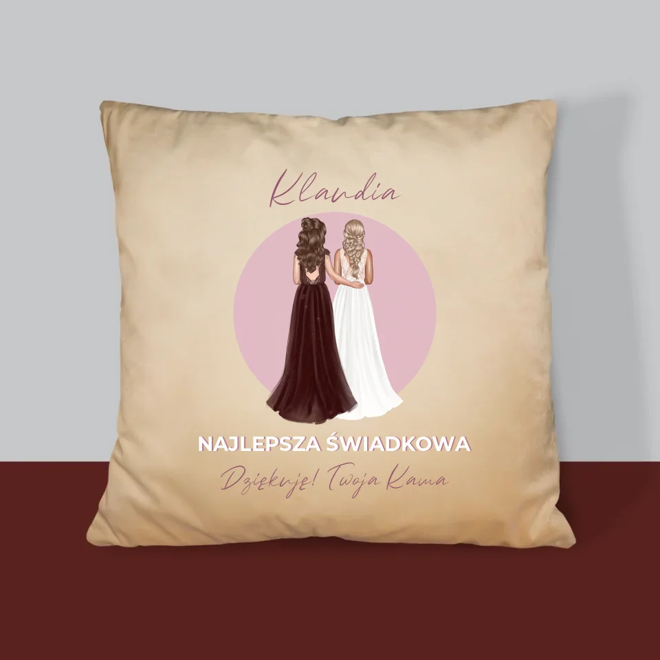 Kreator Postaci: Najlepsza Świadkowa - Personalizowana Poduszka - Image 4