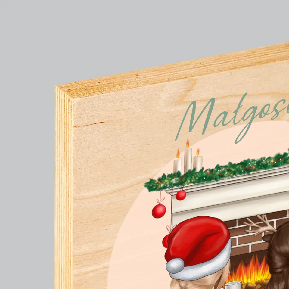 Kreator Postaci: Najlepsze Przyjaciółki W Święta - Wydruk Na Drewnie - Image 4