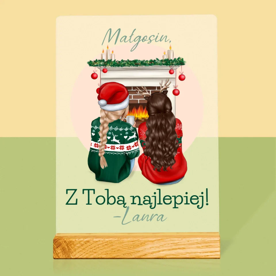 Kreator Postaci: Najlepsze Przyjaciółki W Święta - Wydruk Na Szkle Akrylowym - Image 3