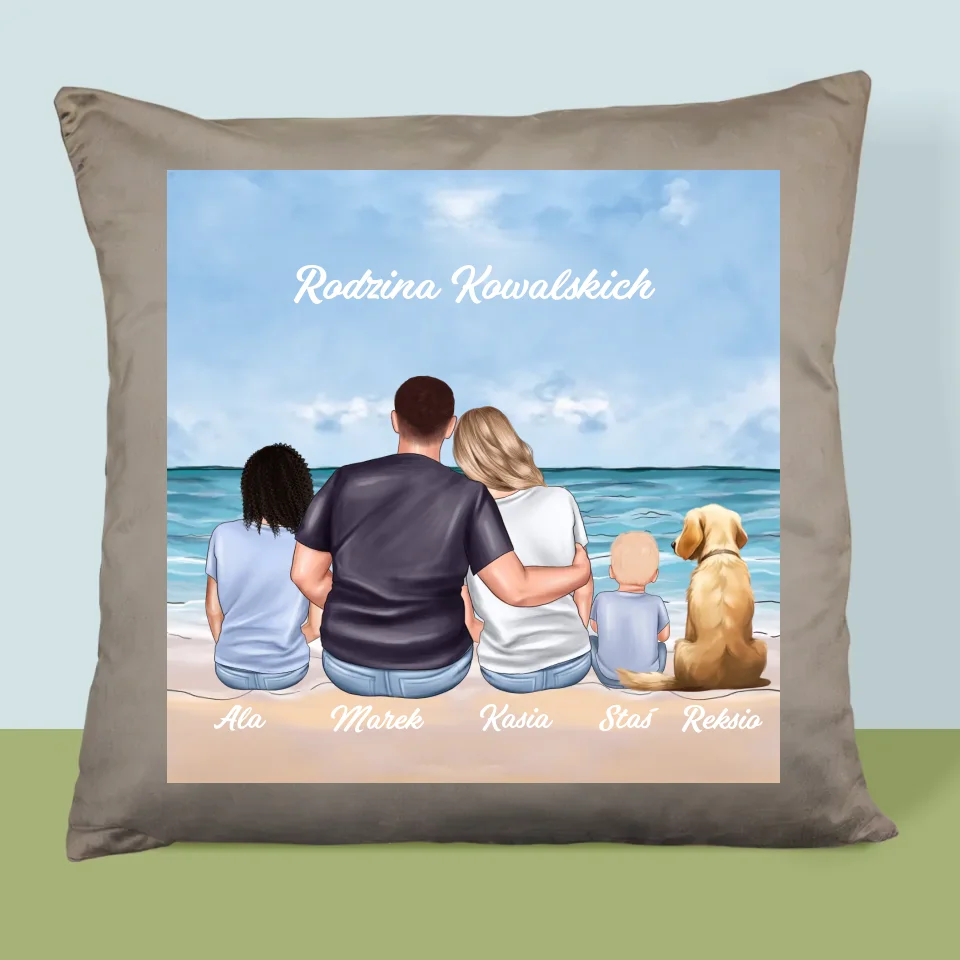 Kreator Postaci: Portret Rodzinny - Personalizowana Poduszka - Image 3