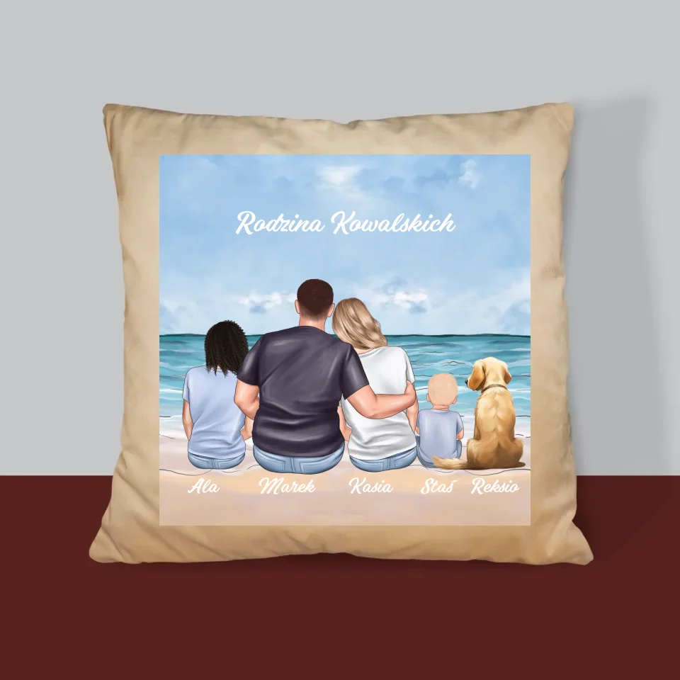 Kreator Postaci: Portret Rodzinny - Personalizowana Poduszka - Image 4