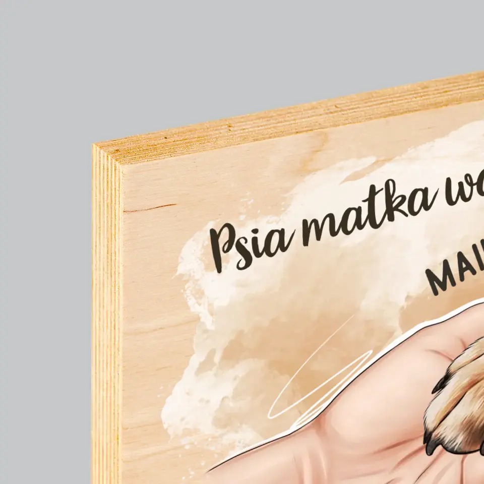 Kreator Postaci: Psia Matka - Wydruk Na Drewnie - poziom - Image 4