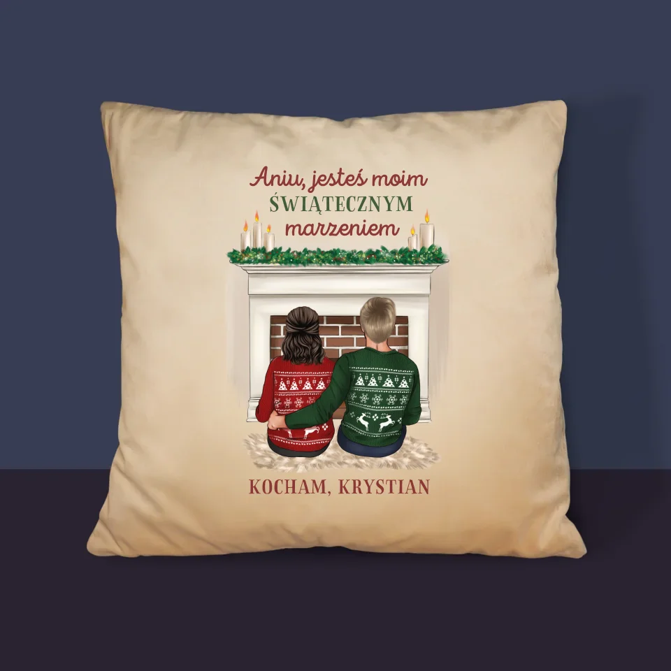 Kreator Postaci: Świąteczna Para - Poduszka z Nadrukiem - Image 4