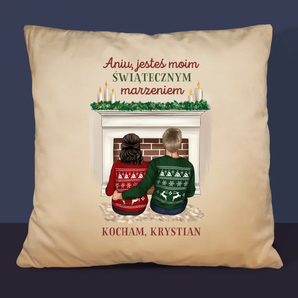 Kreator Postaci: Świąteczna Para - Poduszka z Nadrukiem - Image 6