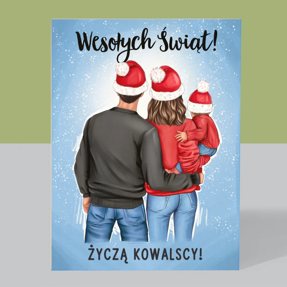 Kreator Postaci: Świąteczna Rodzina - Wydruk Na Drewnie - Image 3