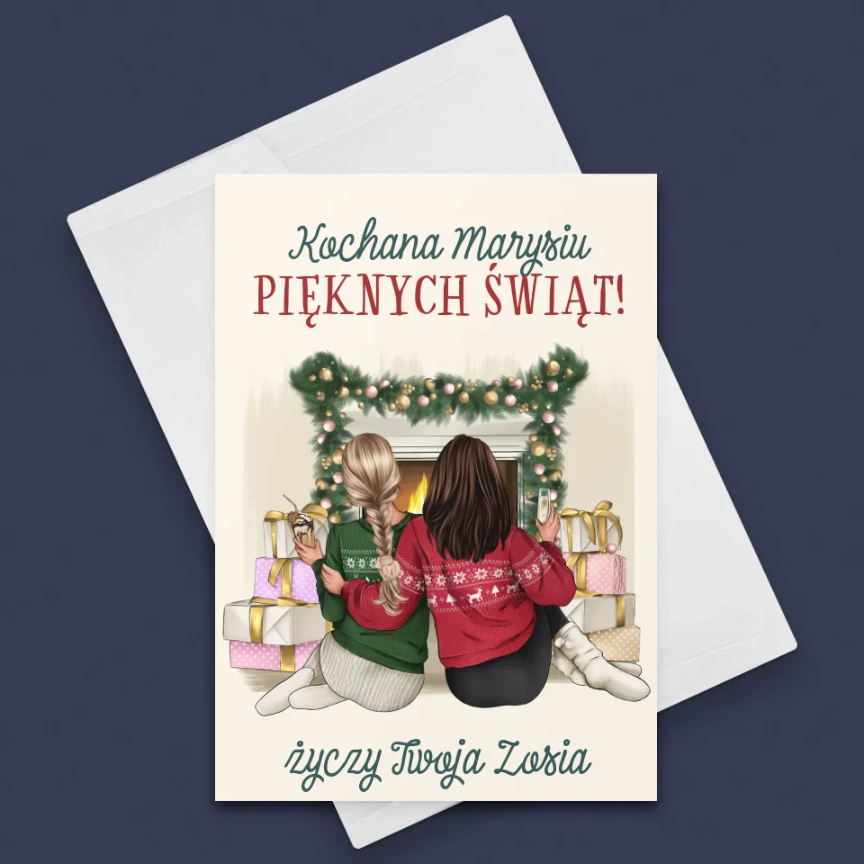 Kreator Postaci: Świąteczne Przyjaciółki - Kartka z Życzeniami - Image 3