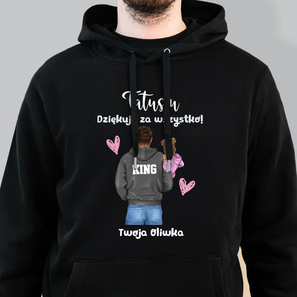 Kreator Postaci: Tata z Dzieckiem - Bluza Męska z Kapturem - Image 6