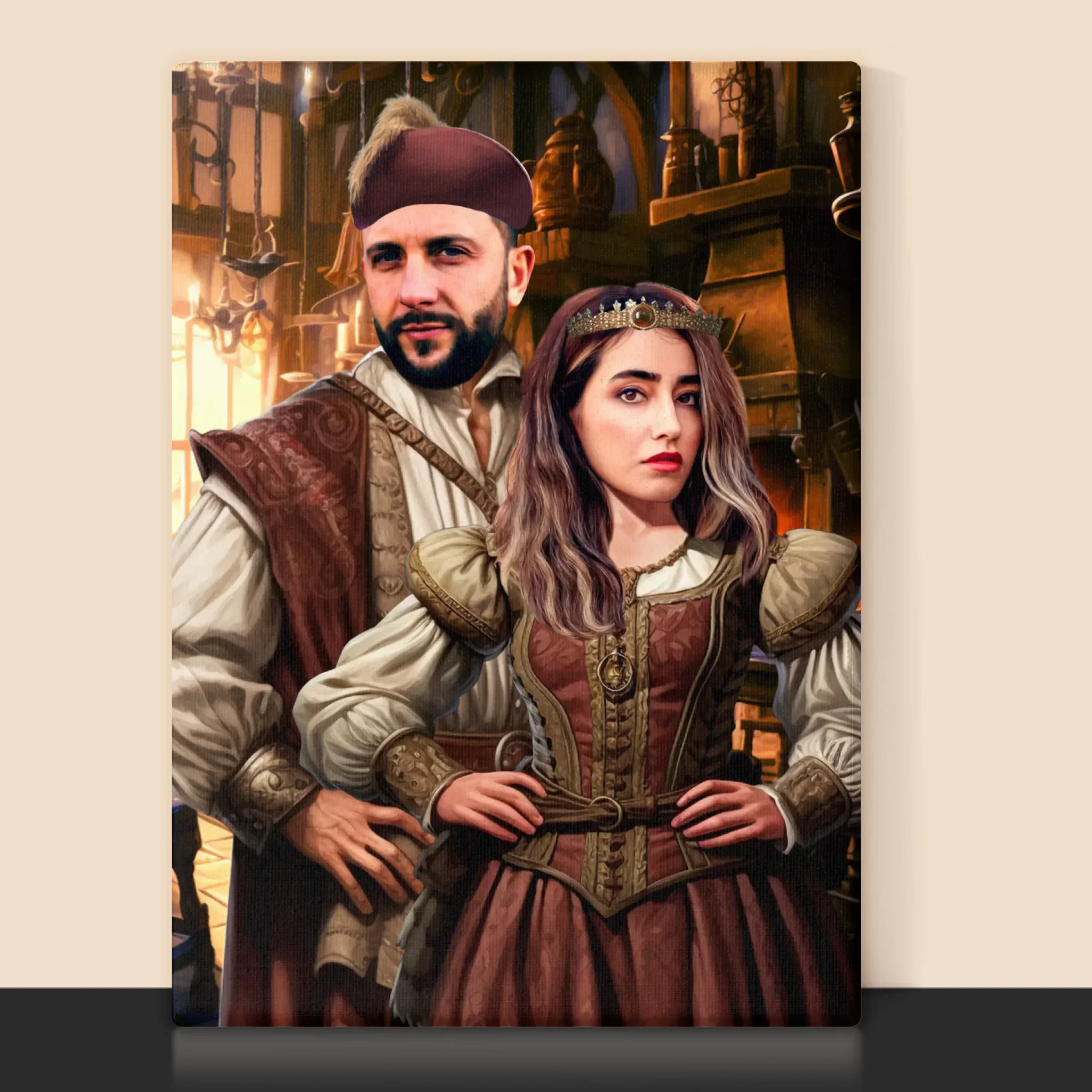 Królewski Portret: Arystokratyczny Duet - Wydruk z Twoim Zdjęciem - Image 10