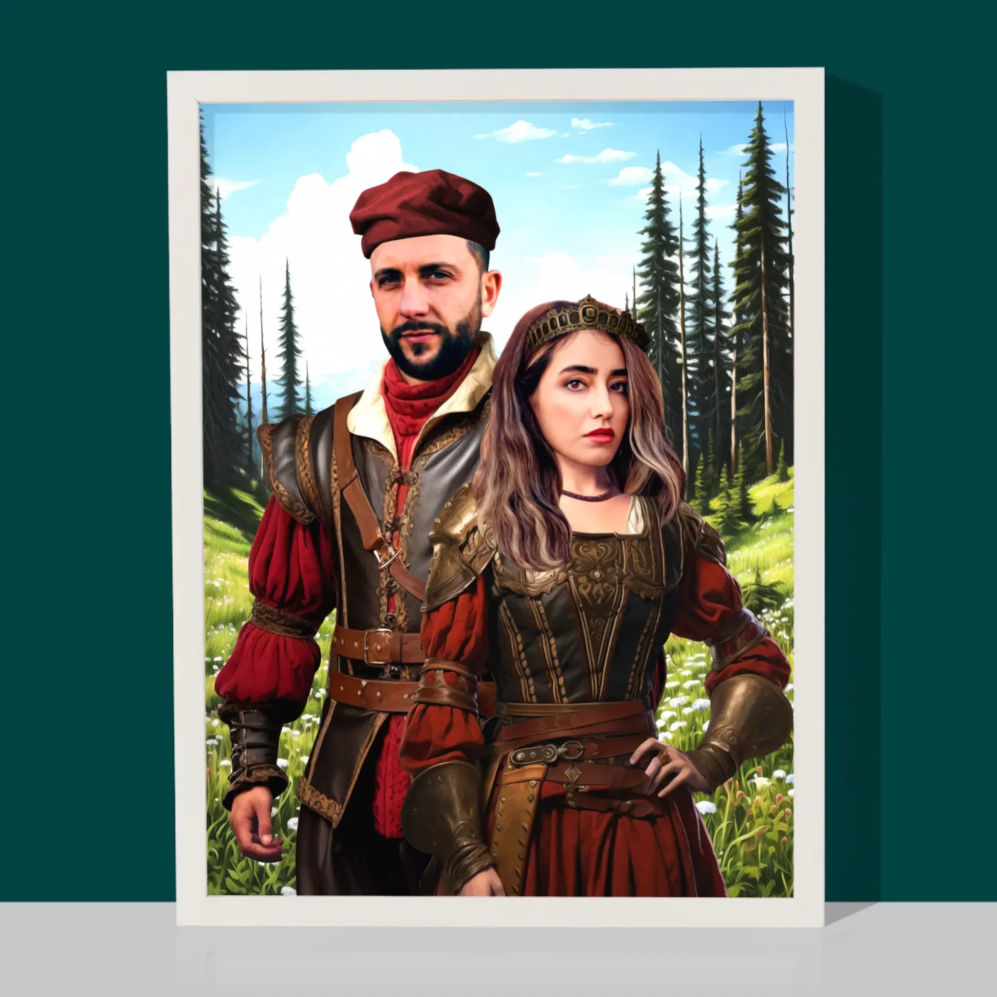 Królewski Portret: Dworska Para - Wydruk z Twoim Zdjęciem - Image 4