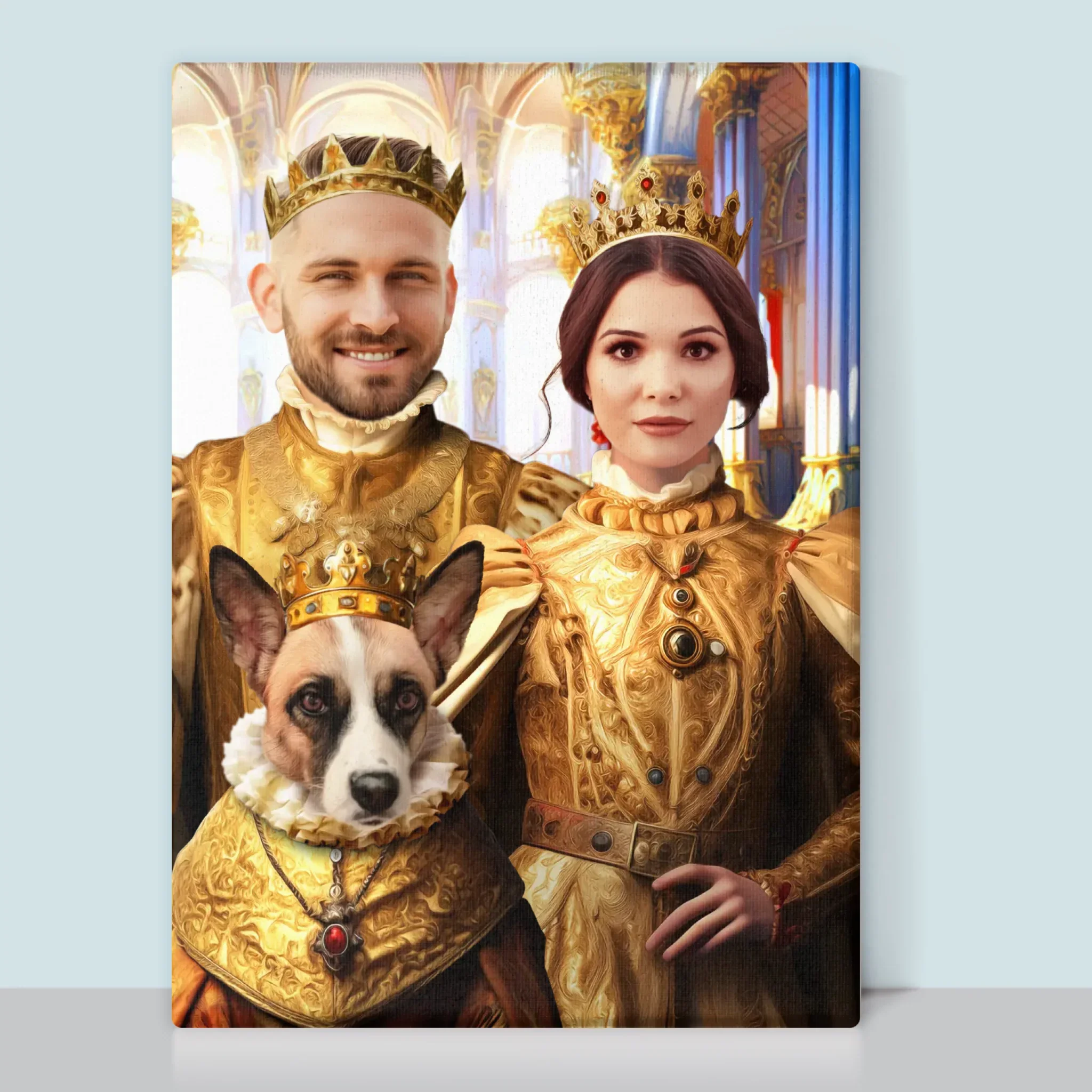 Królewski Portret: Król i Królowa z Pupilem - Wydruk z Twoim Zdjęciem - Image 11