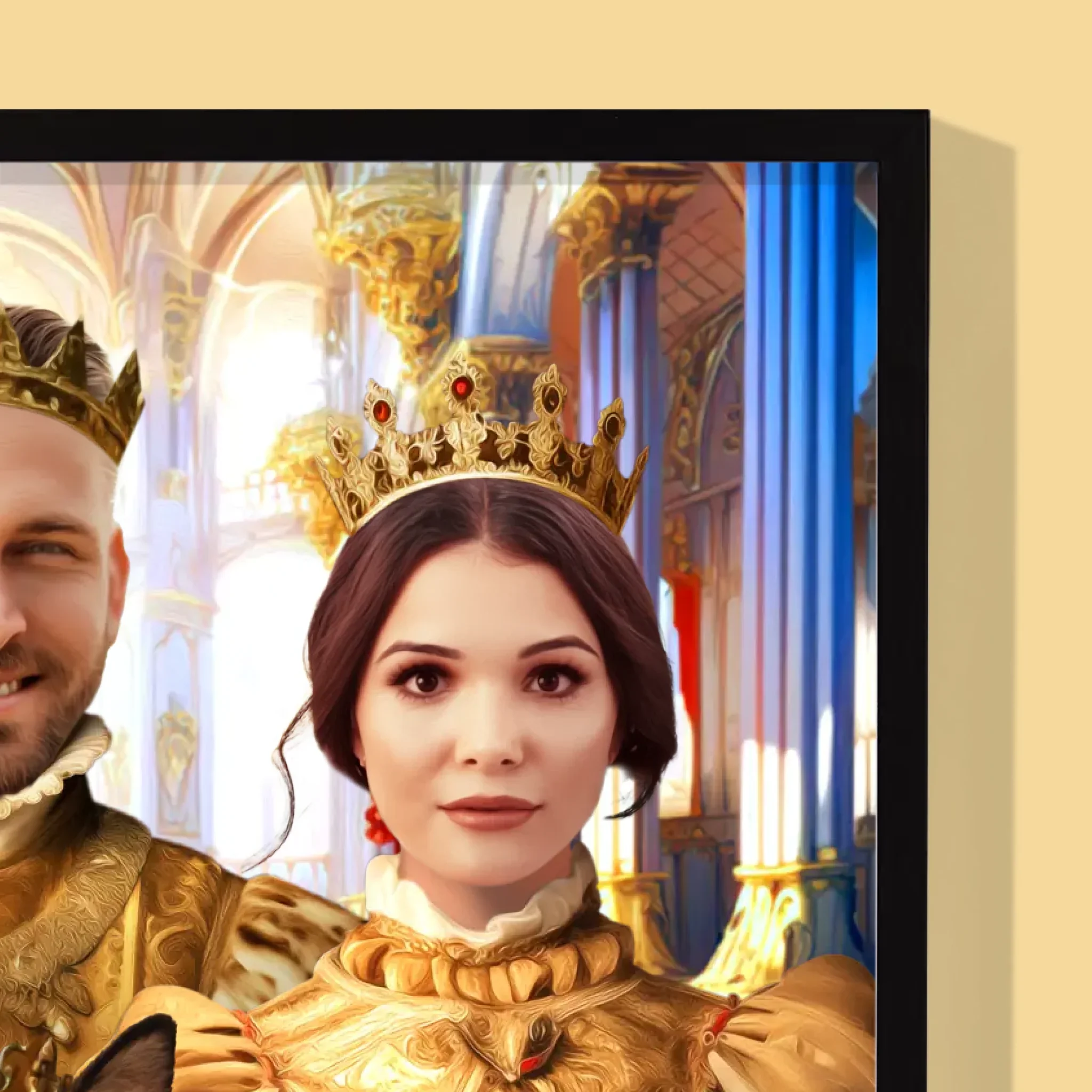 Królewski Portret: Król i Królowa z Pupilem - Wydruk z Twoim Zdjęciem - Image 2