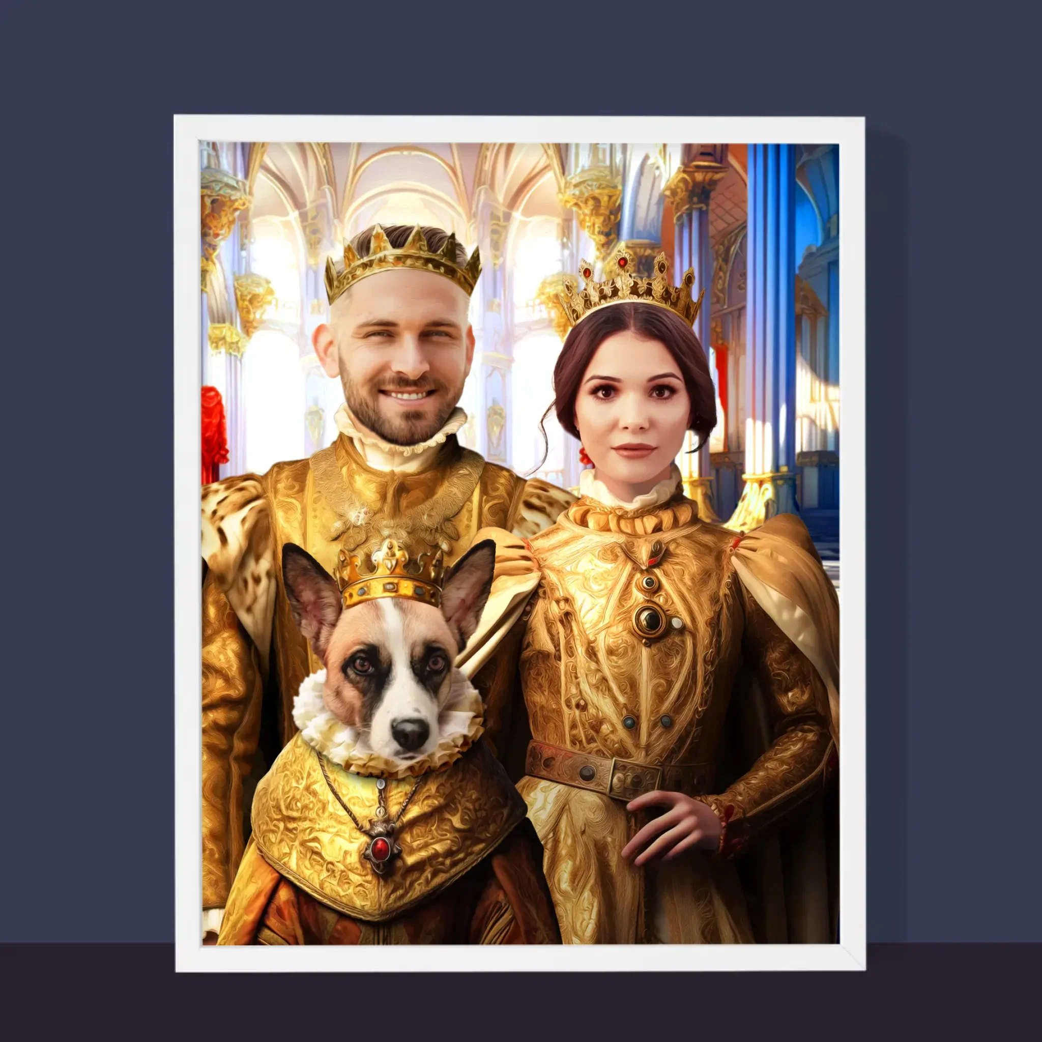 Królewski Portret: Król i Królowa z Pupilem - Wydruk z Twoim Zdjęciem - Image 6