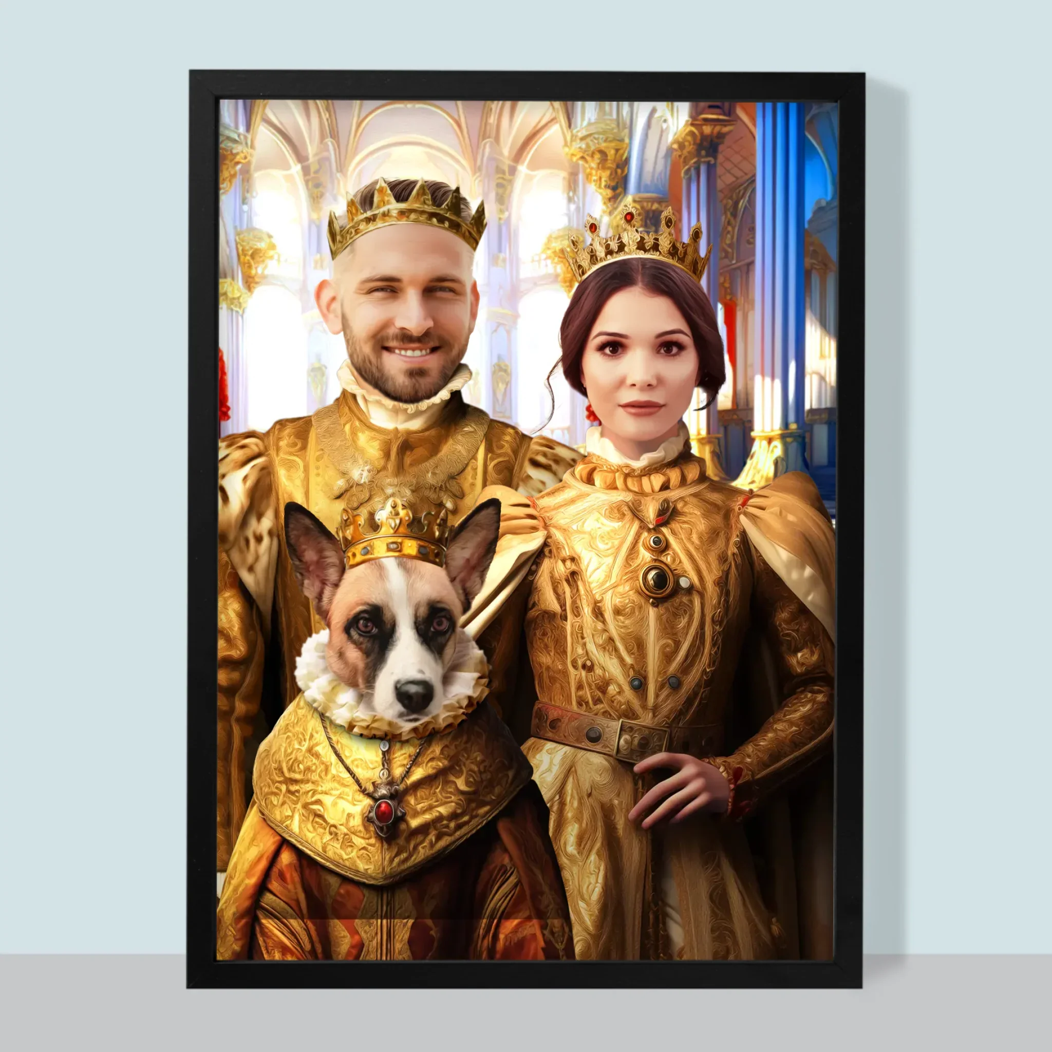 Królewski Portret: Król i Królowa z Pupilem - Wydruk z Twoim Zdjęciem - Image 7