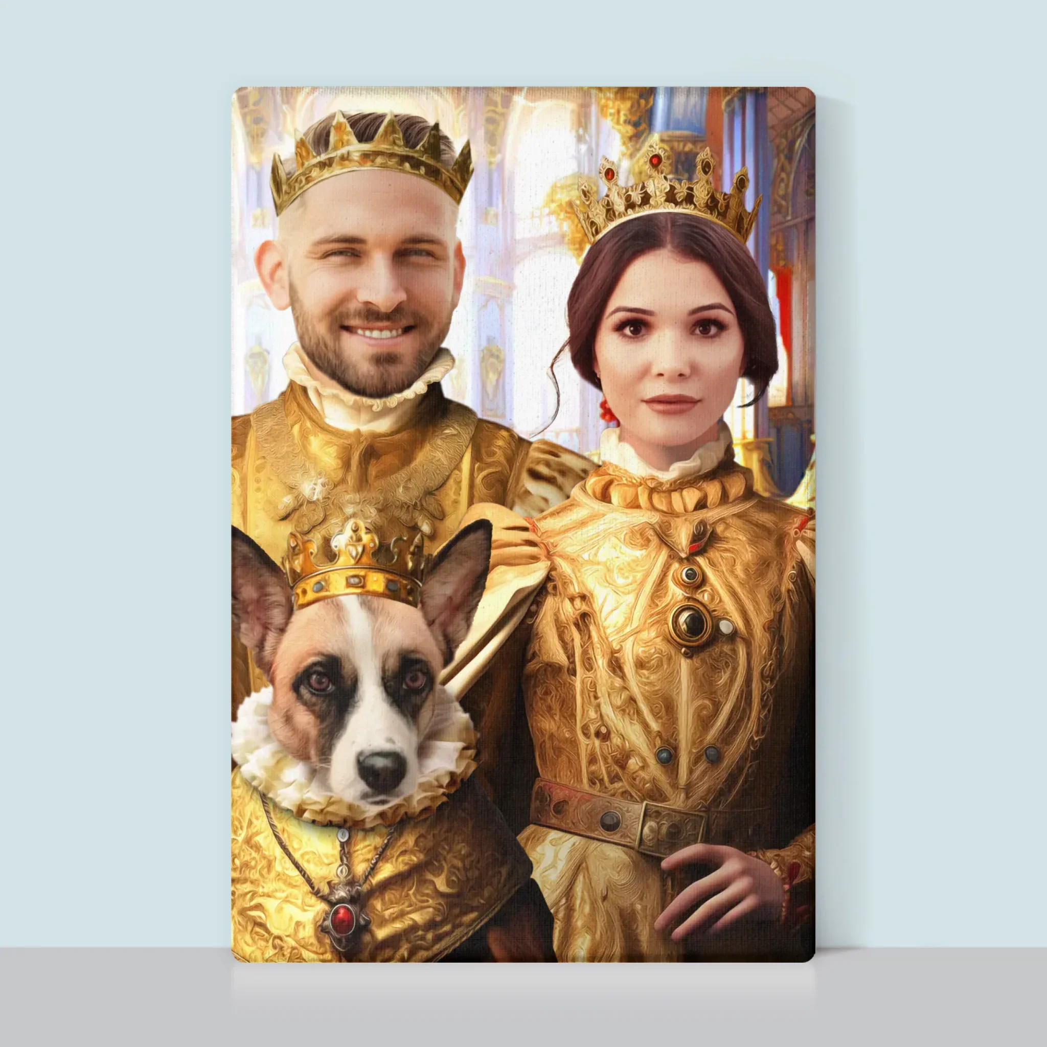 Królewski Portret: Król i Królowa z Pupilem - Wydruk z Twoim Zdjęciem - Image 8