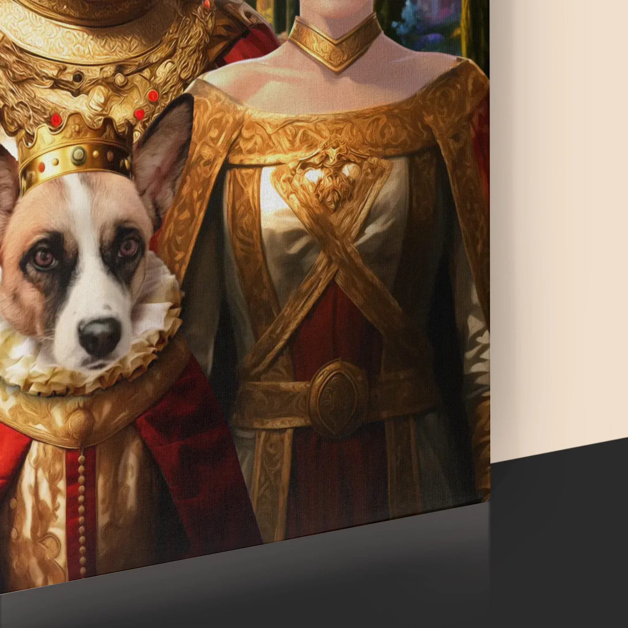Królewski Portret: Królewska Para z Pupilem - Wydruk z Twoim Zdjęciem - Image 13
