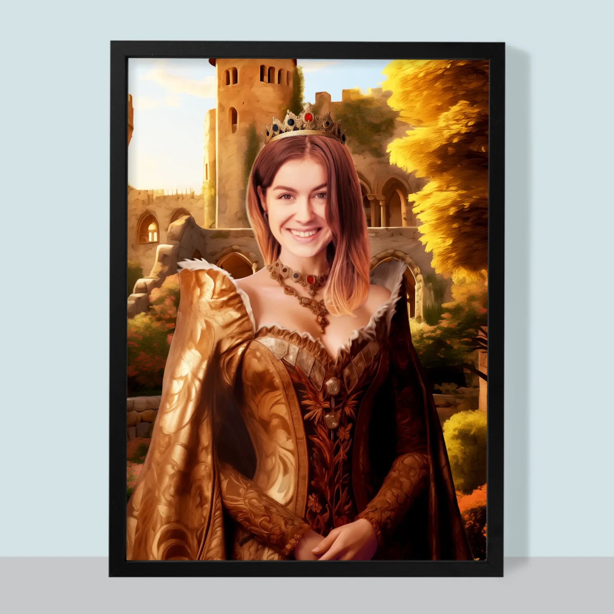 Królewski Portret: Królowa w Ogrodach - Wydruk z Twoim Zdjęciem - Image 7