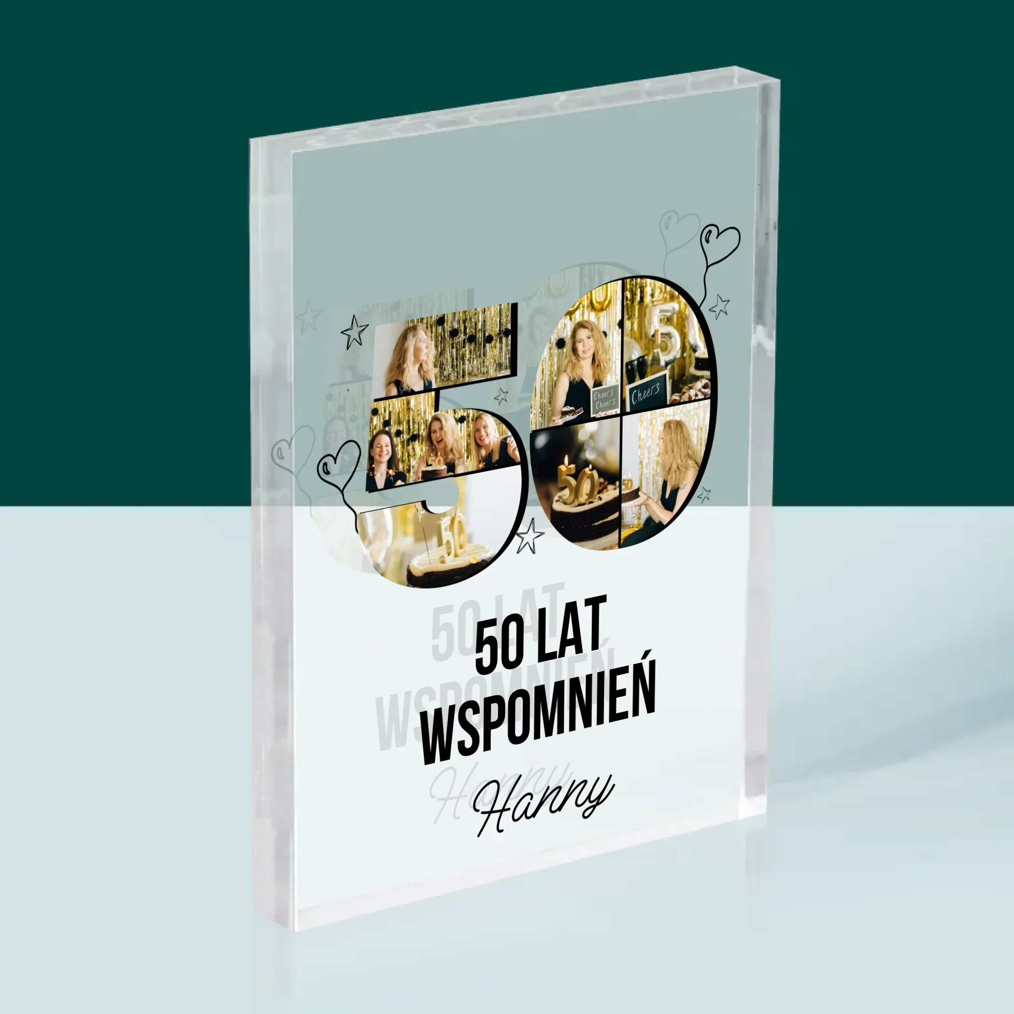 Kształt Ze Zdjęć: 50 Lat Wspomnień - Blok Akrylowy z Nadrukiem