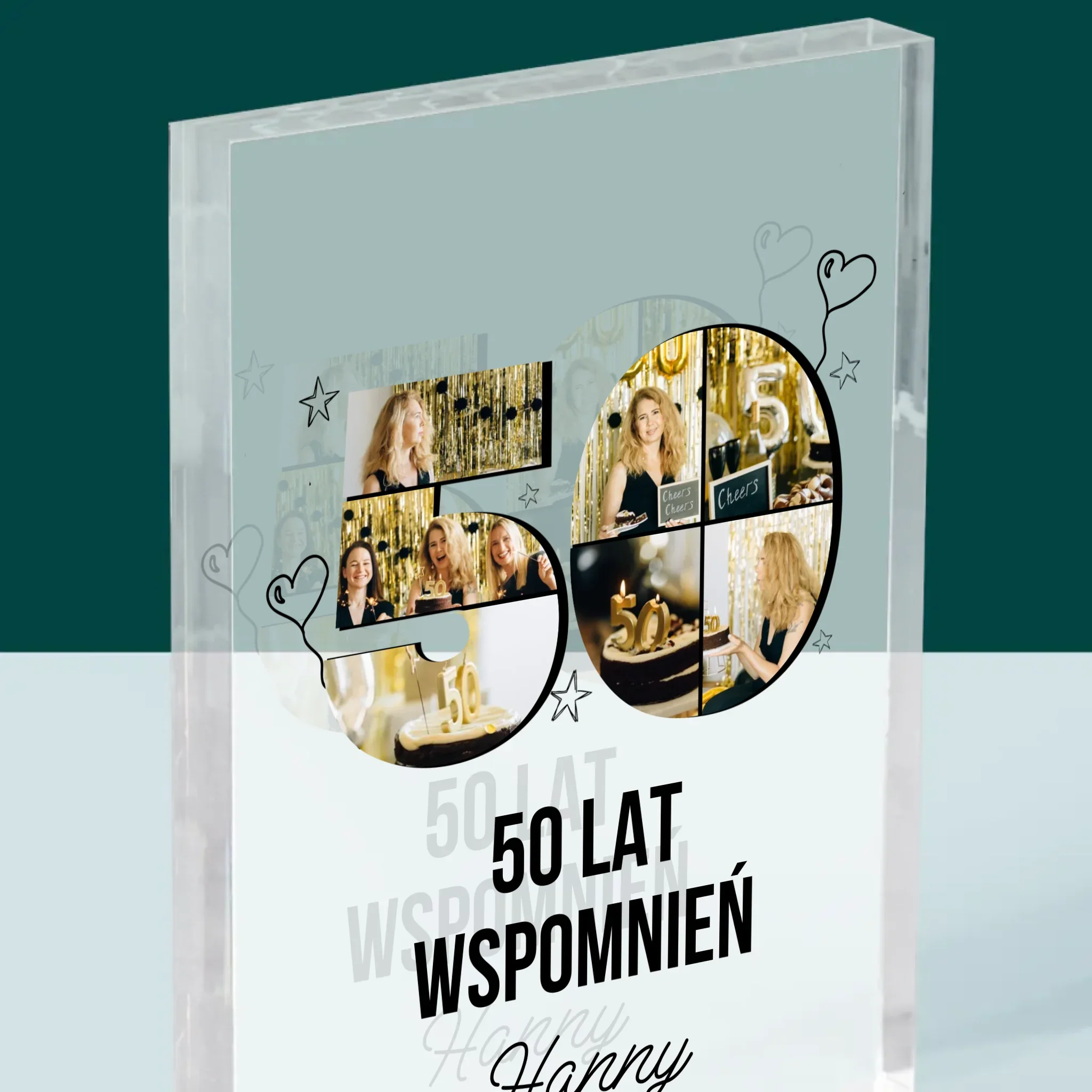 Kształt Ze Zdjęć: 50 Lat Wspomnień - Blok Akrylowy z Nadrukiem - Image 2